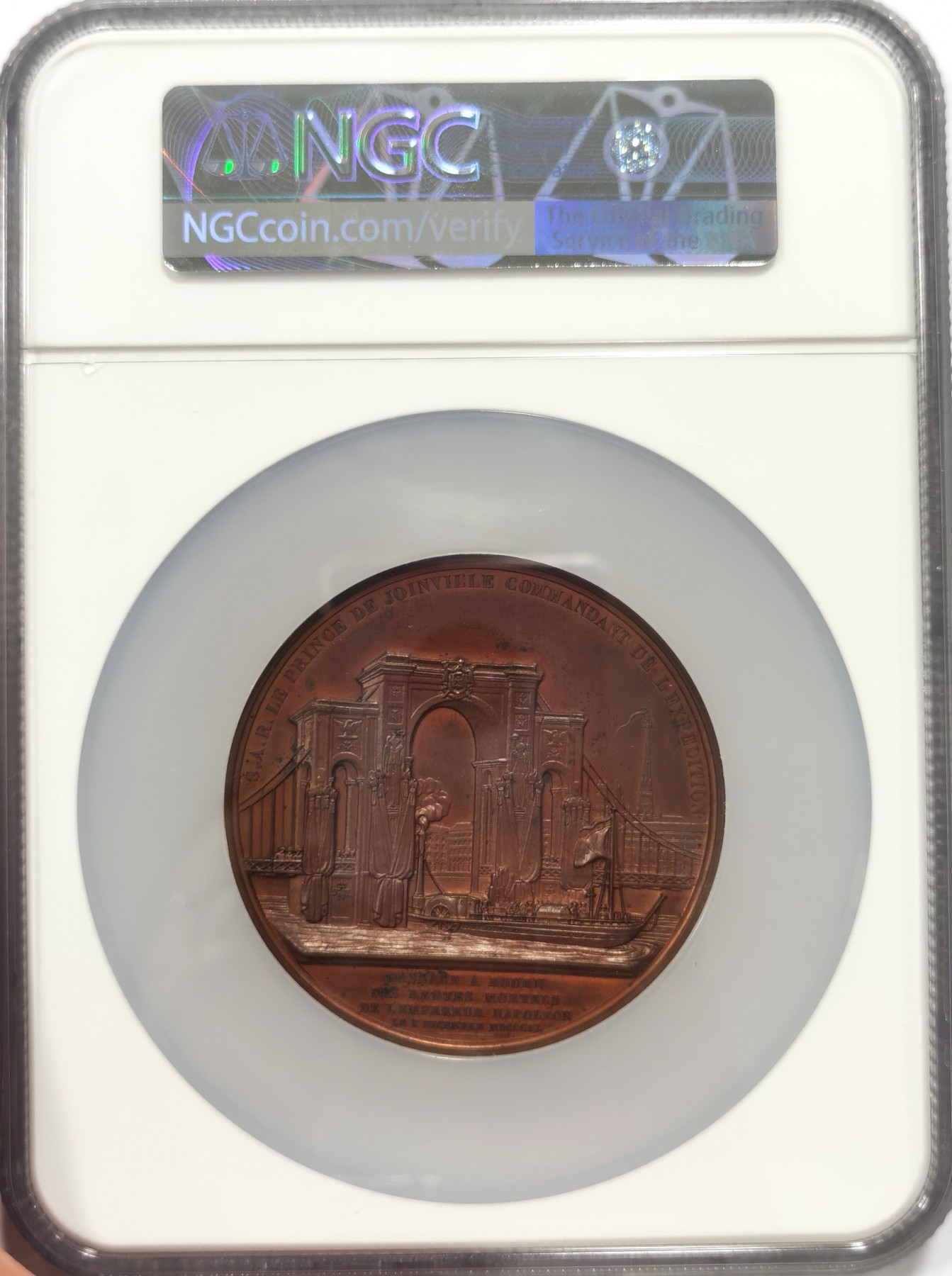 博洋堂世界钱币拍卖第047期（全场包邮） 法国 1840拿破仑魂归故里 铜章 红铜原铸 NGC MS 62