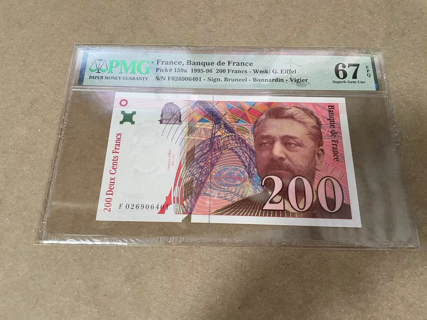 【Blue Auction】✨世界纸币精拍第380期【精】 法国 1995-96年200法郎 PMG67EPQ 