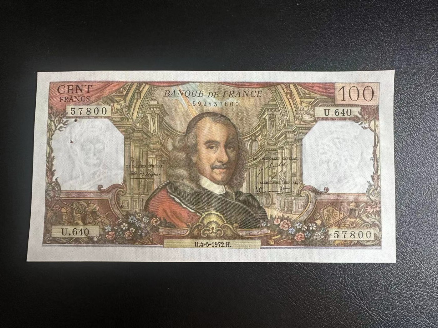 【Blue Auction】✨世界纸币精拍第380期【精】 法国 1972年100法郎 高乃伊 UNC-针孔 