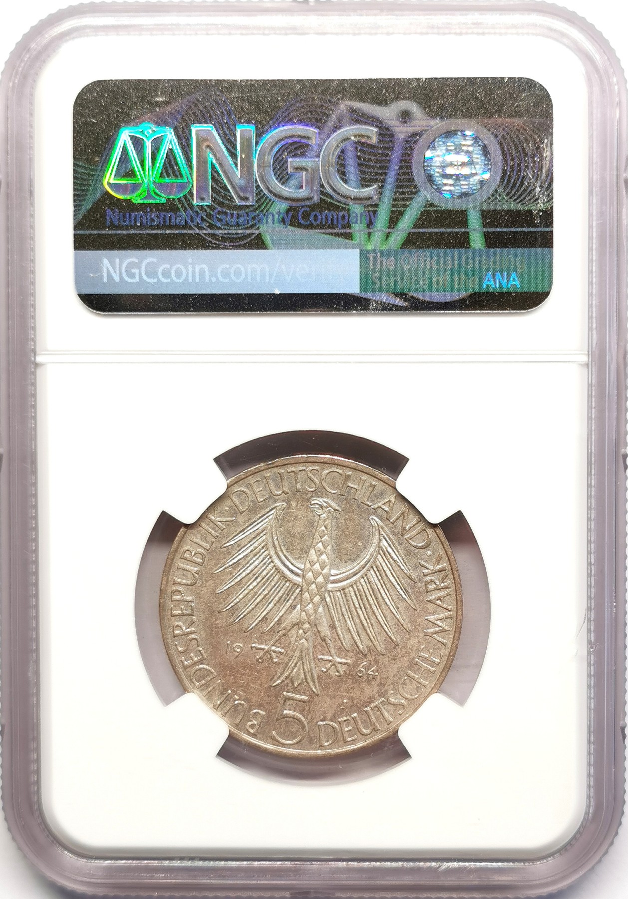 凡希社世界钱币微拍第二百五十期 1964西德费希特5马克银币NGC-MS64