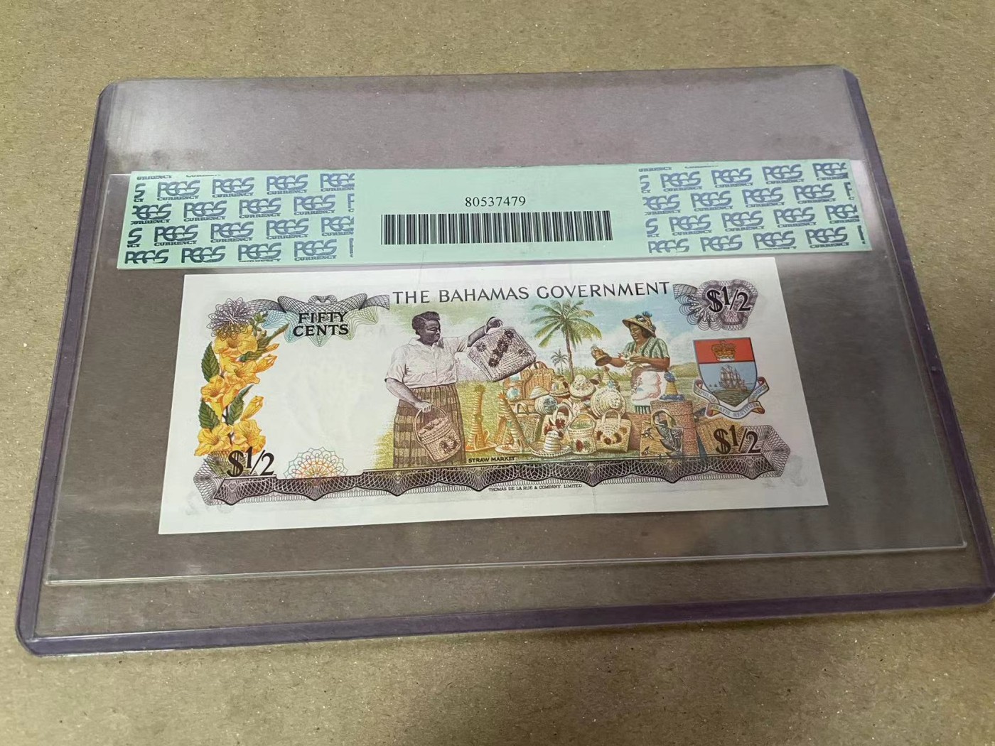 【Blue Auction】✨世界纸币精拍第380期【精】 【初版】巴哈马 1965年1/2元 PCGS67EPQ 彩背 女王 A冠