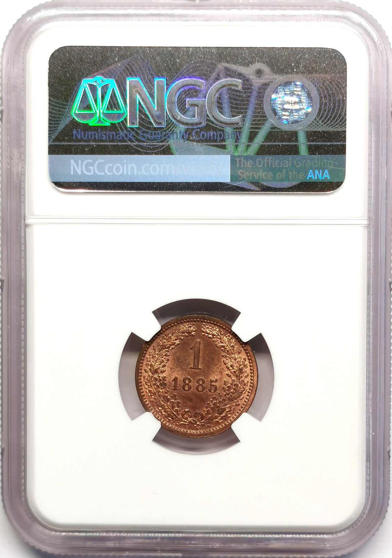 凡希社世界钱币微拍第二百五十期 1885奥地利1K铜币NGC-MS65