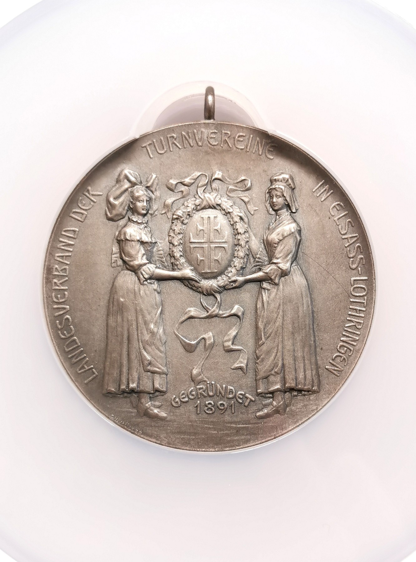 凡希社世界钱币微拍第二百五十期 1891德国体操银质奖章NGC-MS63