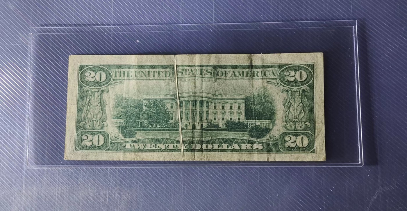 EF 美国纸币 1963年A版 20元美金纸币 错版币 EF 美国纸币 1963年A版 20元美金纸币 错版币