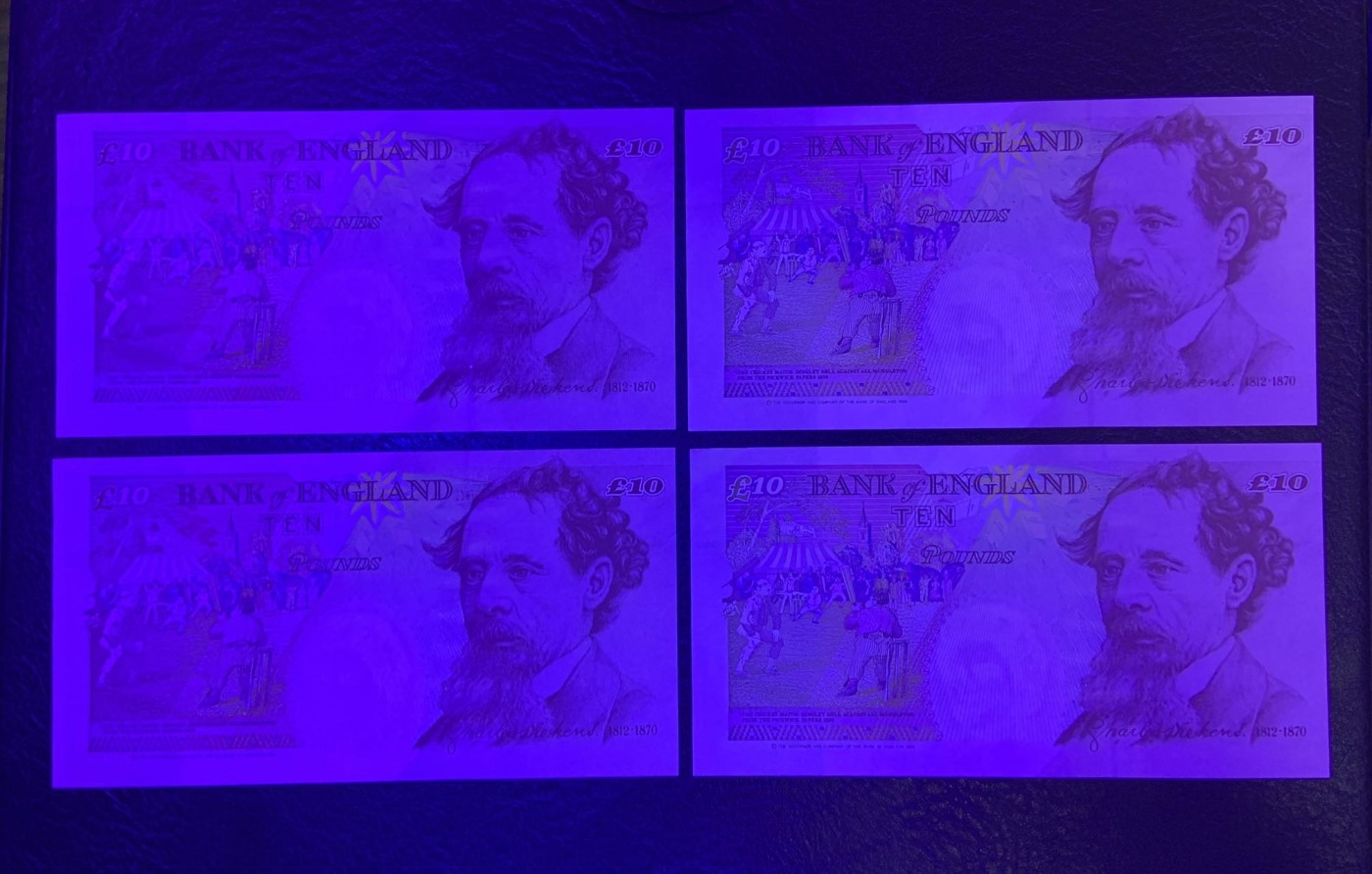 收藏联盟Quantum Auction 第296期拍卖  英国1993年版10镑4张 品相UNC 一张为UNC- 其余3张边角微瑕