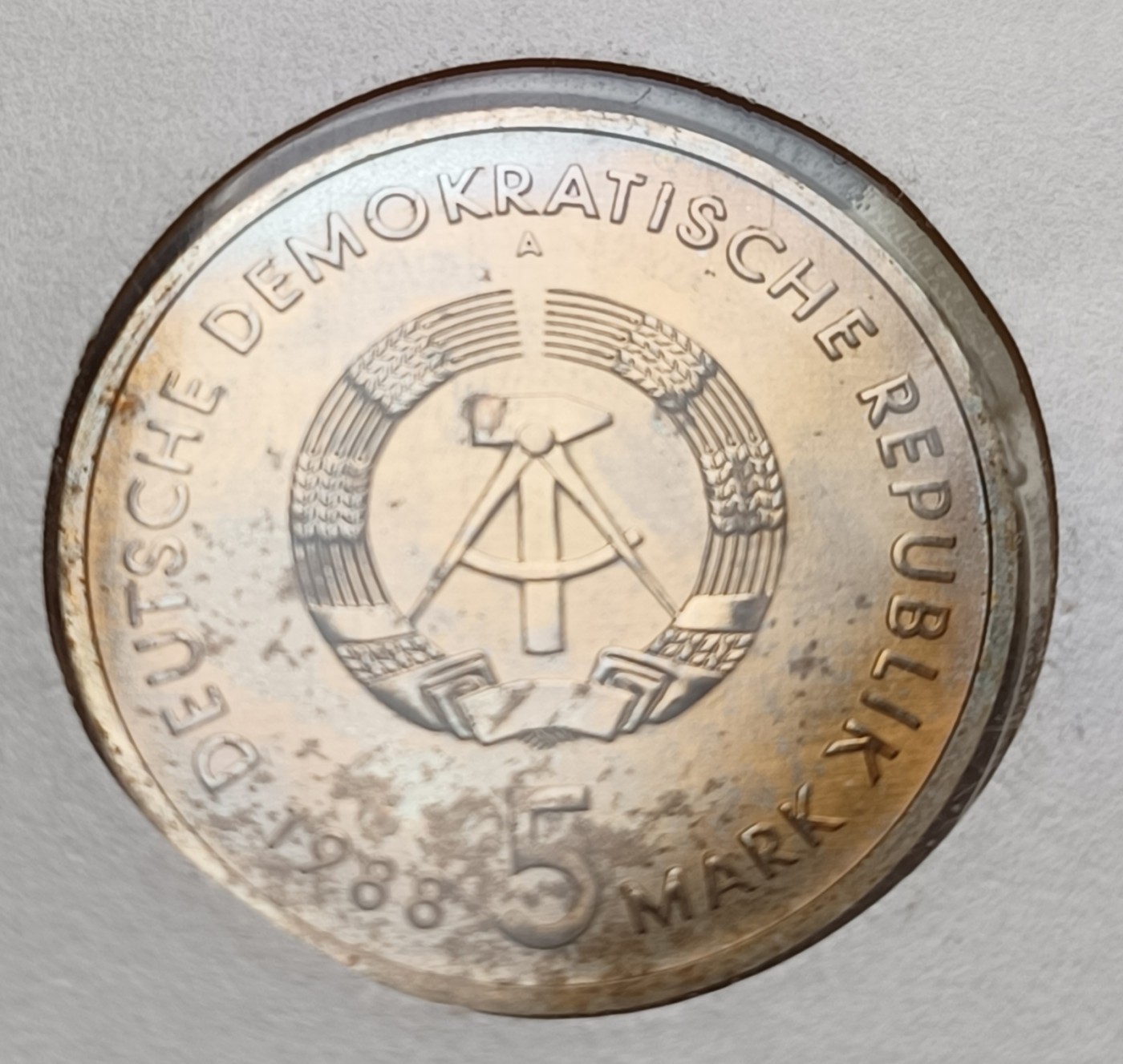 瓶子🏺第113期拍卖会  东德1988年5马克纪念币  罗斯托克港  原封