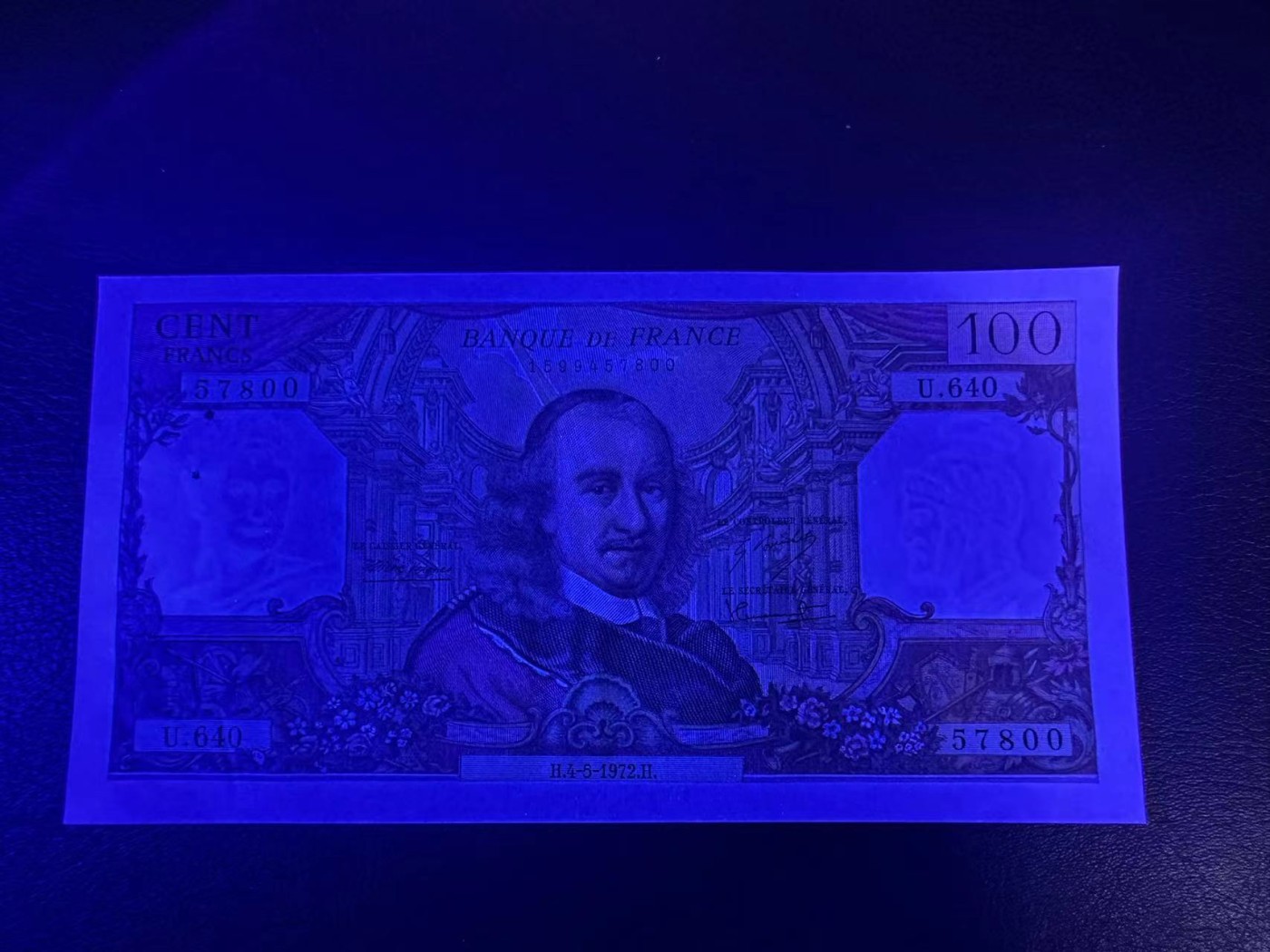 【Blue Auction】✨世界纸币精拍第380期【精】 法国 1972年100法郎 高乃伊 UNC-针孔 