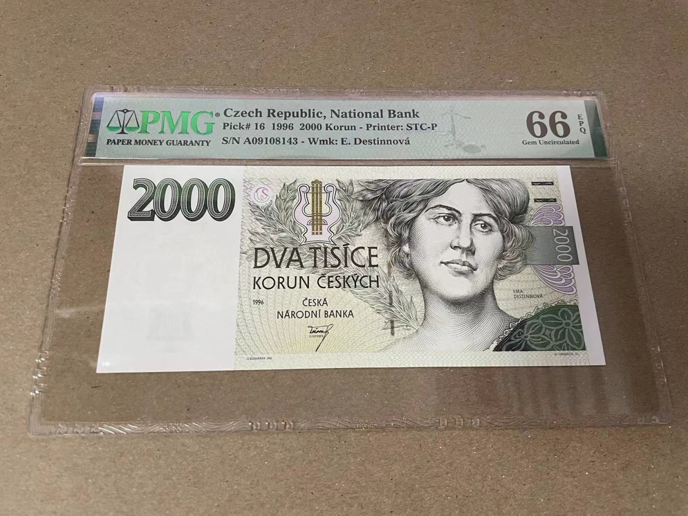 【Blue Auction】✨世界纸币精拍第380期【精】 捷克 1996年2000克朗 PMG66EPQ 