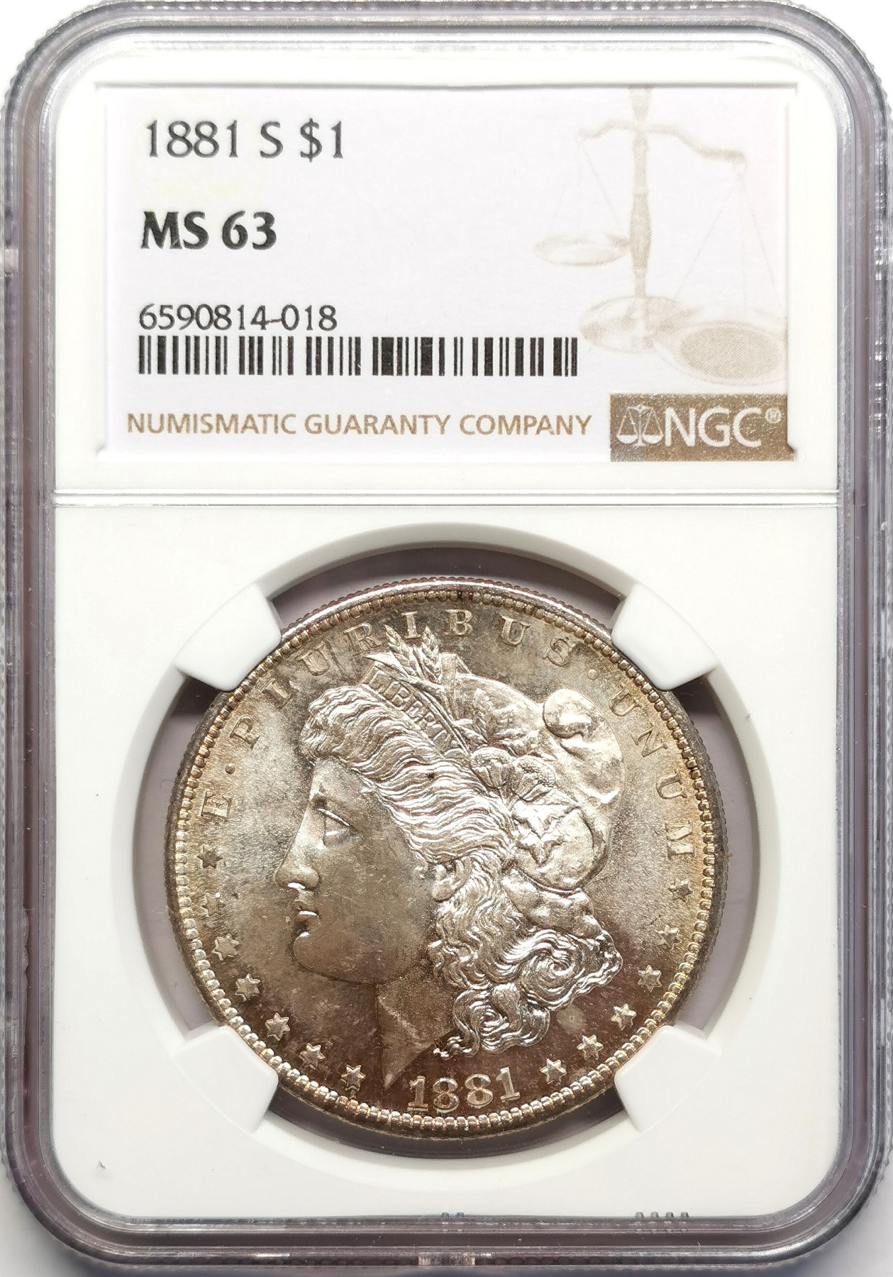 凡希社世界钱币微拍第二百五十期 1881美国摩根壹元NGC-MS63