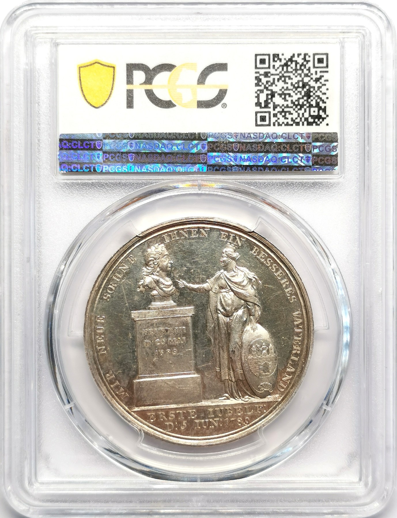 凡希社世界钱币微拍第二百五十期 1789普鲁士腓特烈大帝纪念银章PCGS-SP63