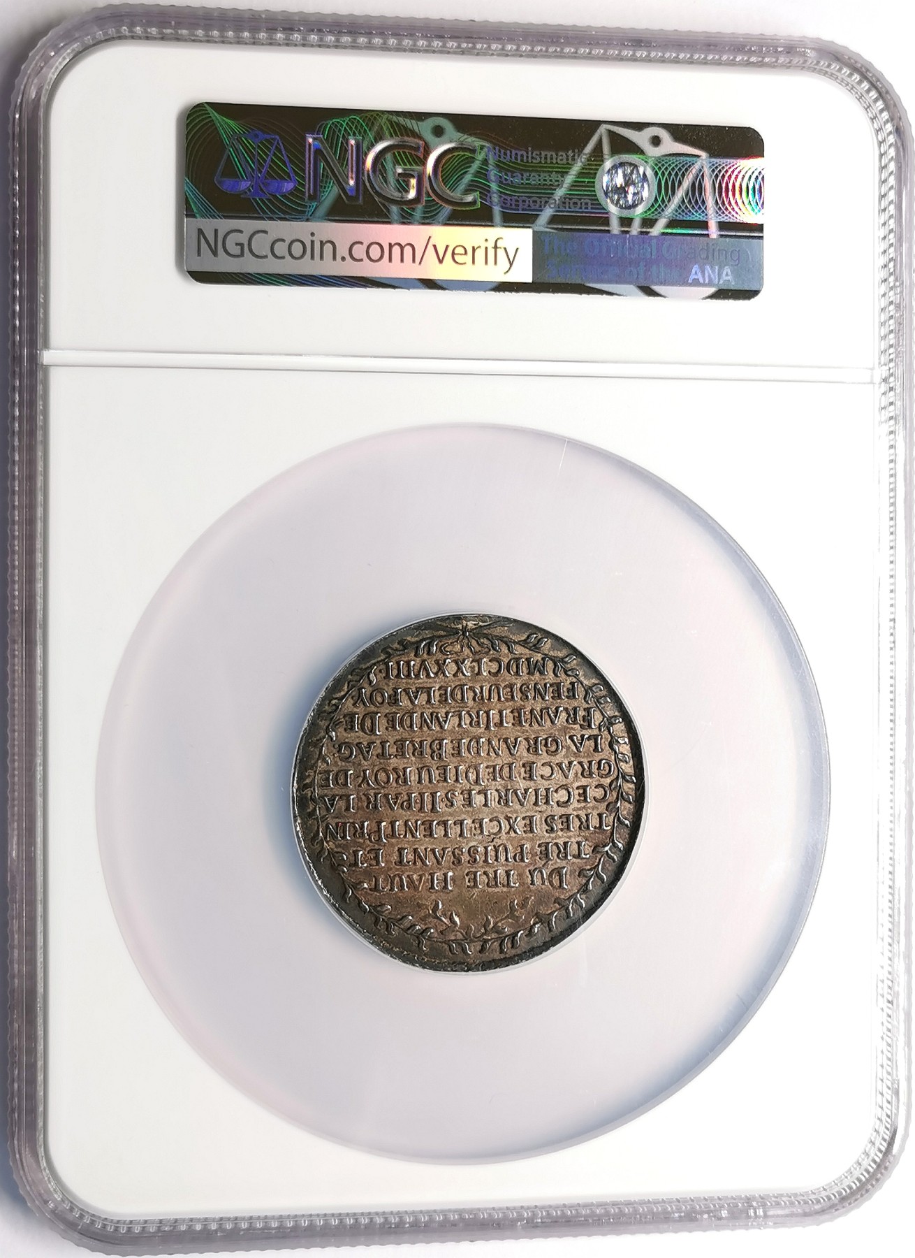 凡希社世界钱币微拍第二百五十期 荐！1678萨克森重装武士屠龙泰勒大银PCGS-XFD 48mm 细节深打黑彩币面无瑕疵！