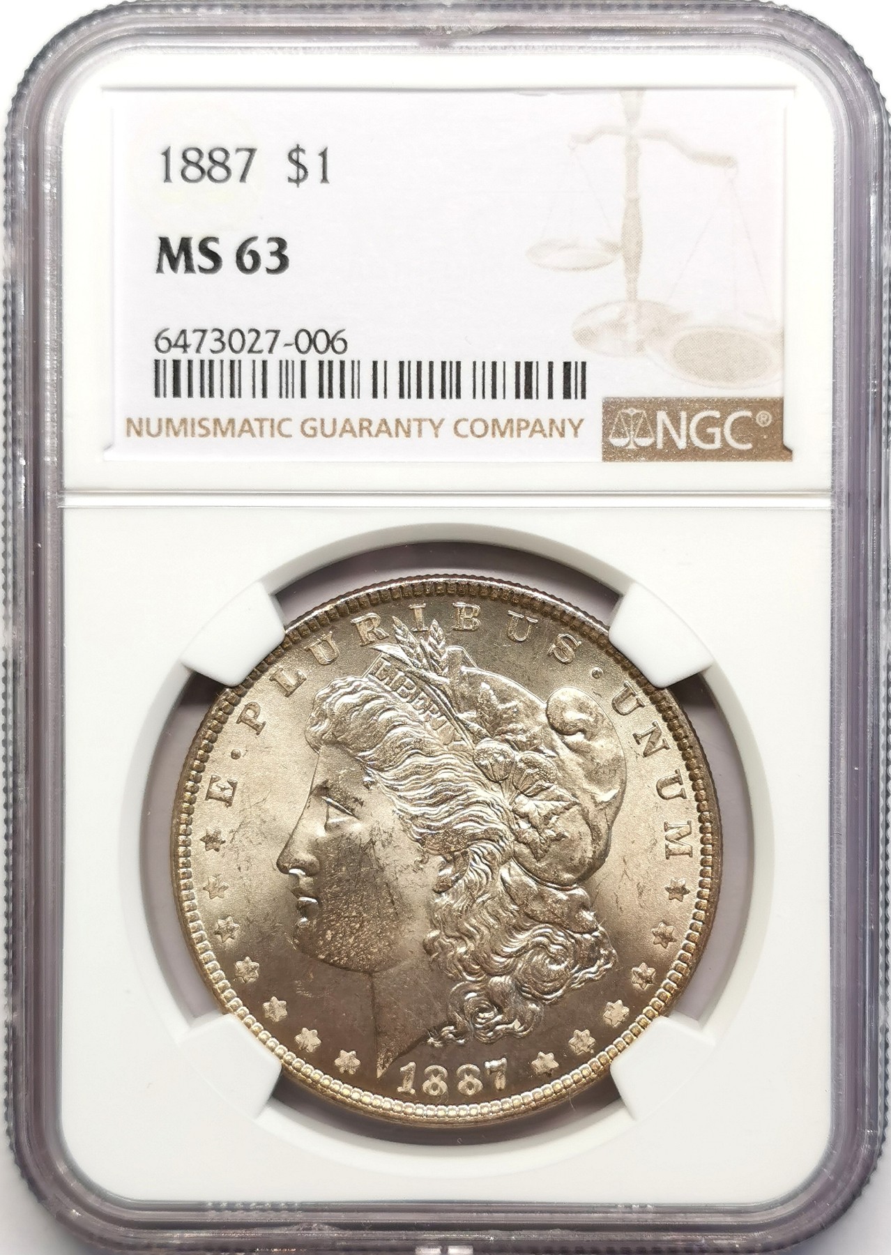 凡希社世界钱币微拍第二百五十期 1887美国摩根壹元NGC-MS63