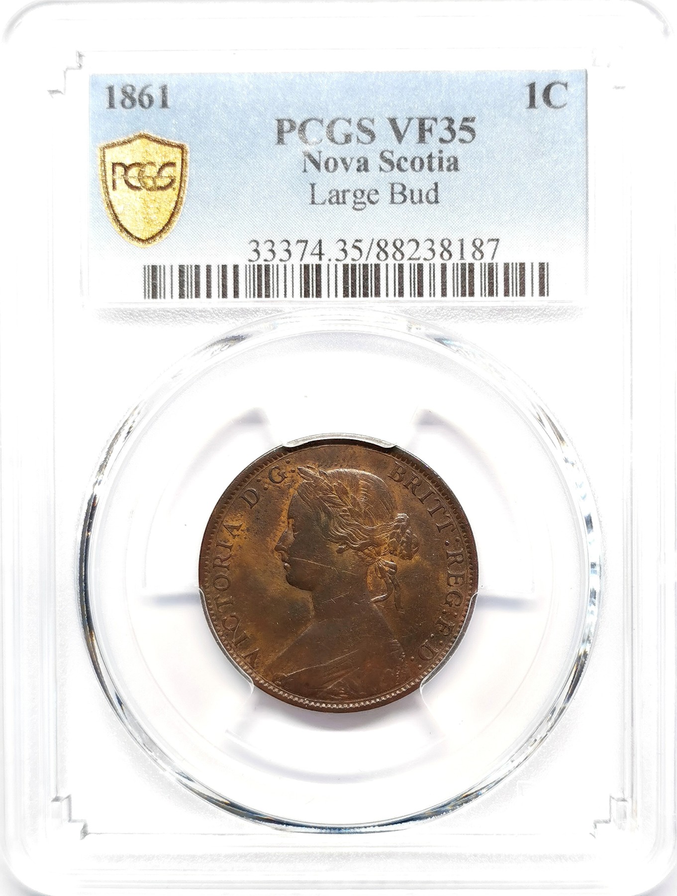 凡希社世界钱币微拍第二百五十期 1861新斯科舍小维1分PCGS-VF35