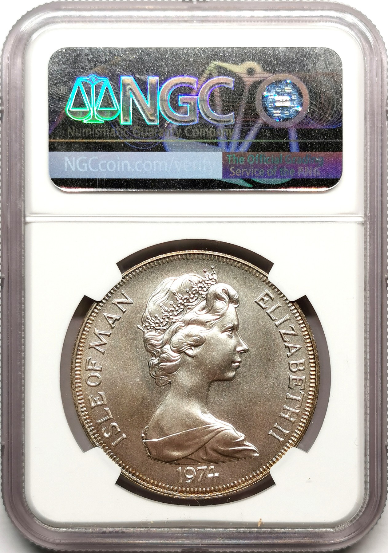 凡希社世界钱币微拍第二百五十期 1974马恩岛丘吉尔纪念克朗大银NGC-MS66