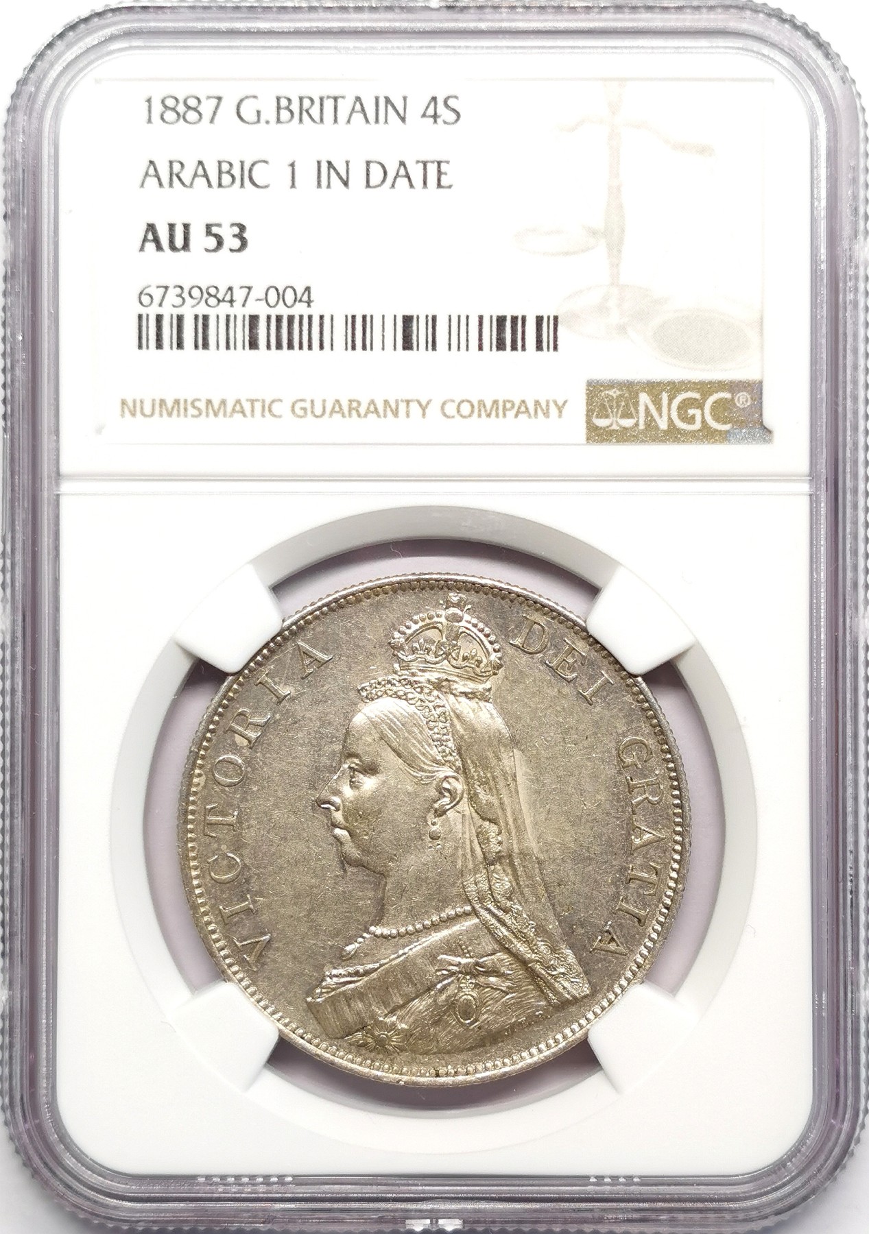 凡希社世界钱币微拍第二百五十期 1887英国老维高冠双佛罗林NGC-AU53