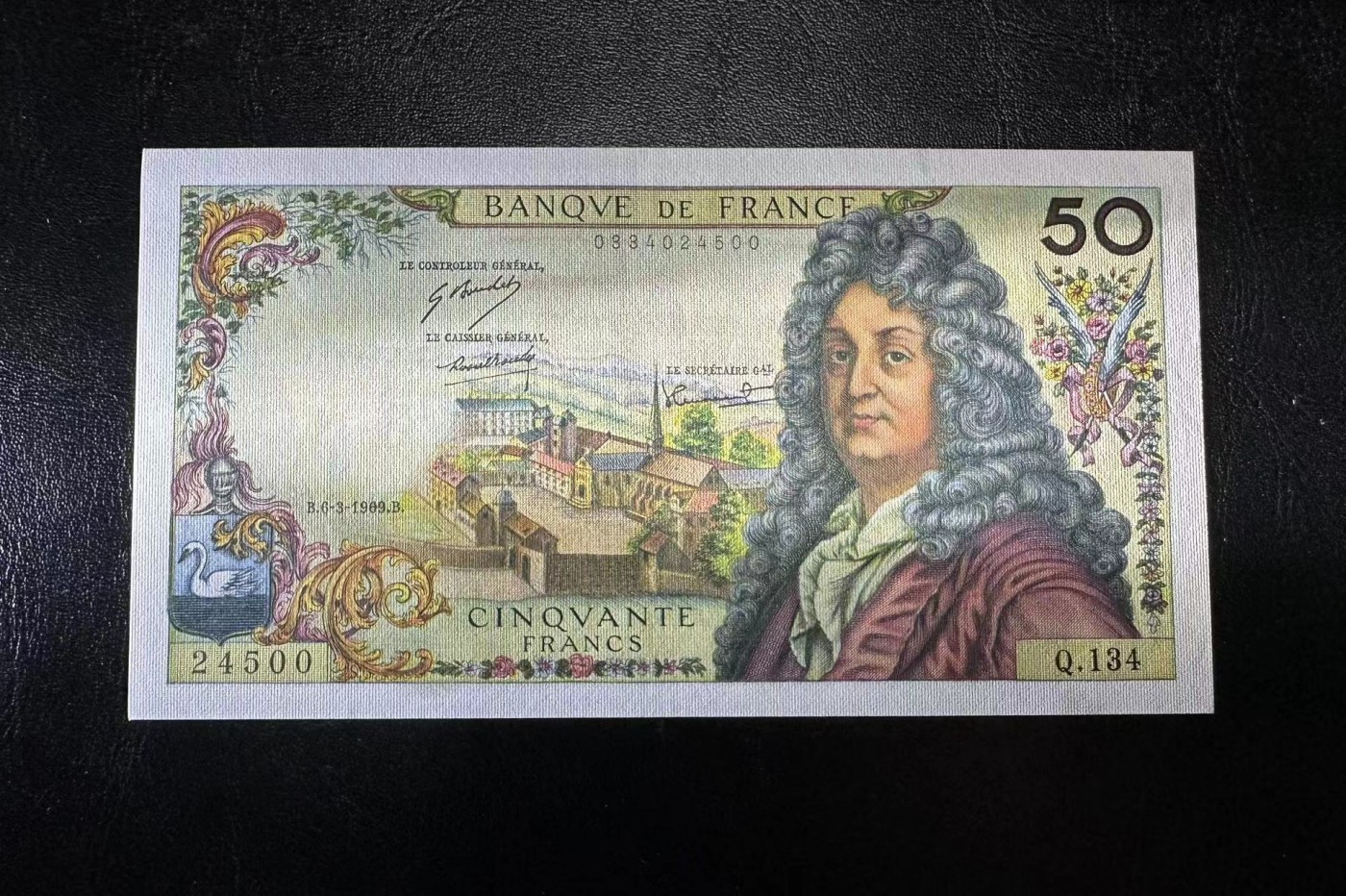 【Blue Auction】✨世界纸币精拍第380期【精】 法国 1969年50法郎 少见年份 拉辛 UNC-