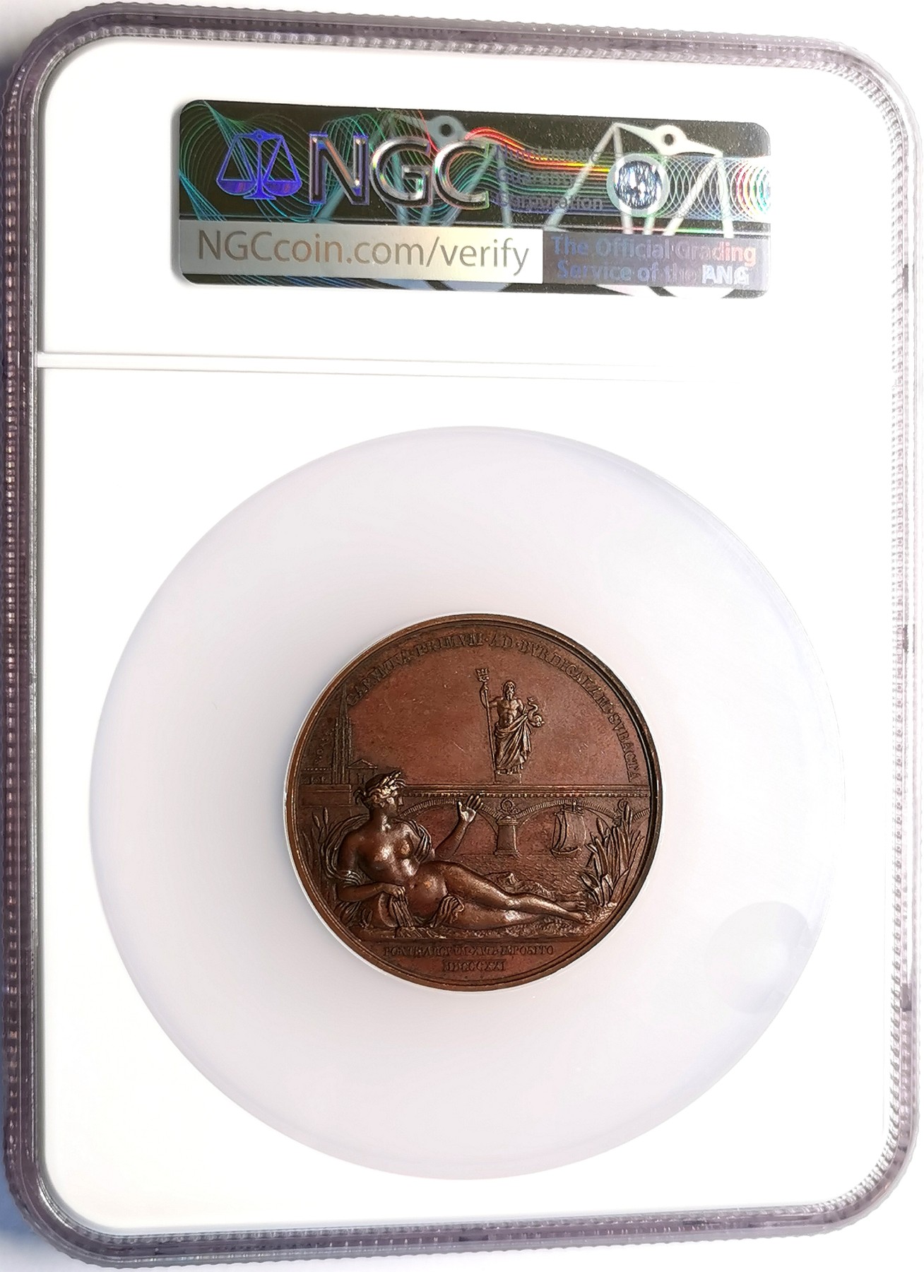 凡希社世界钱币微拍第二百五十期 1821法国波尔多大桥建成纪念铜章NGC-MS64海神与维纳斯