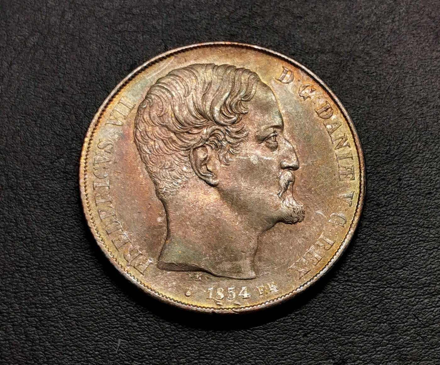 凡希社世界钱币微拍第二百五十期 1854丹麦RIKSDALER大银XF/AU