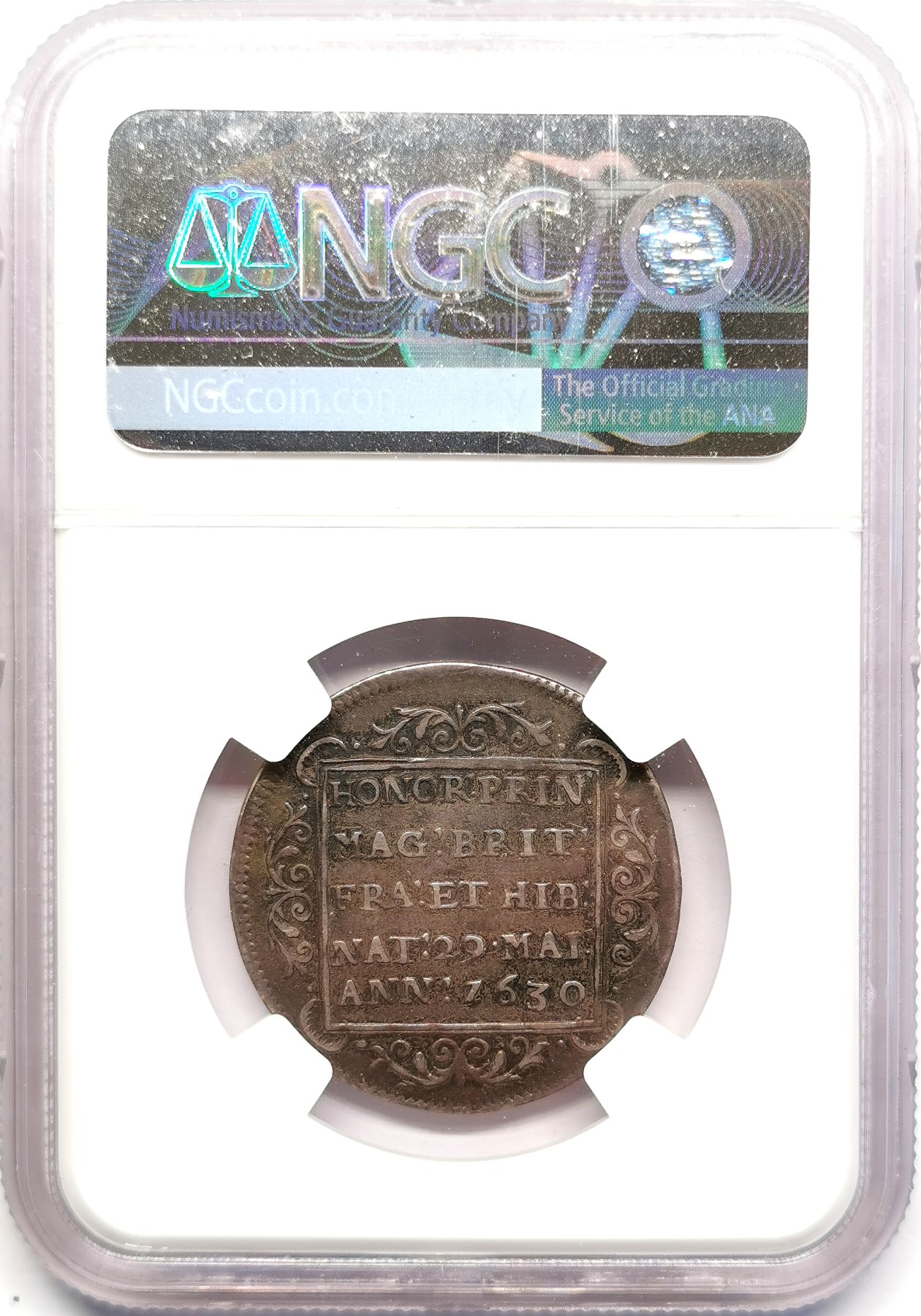 凡希社世界钱币微拍第二百五十期 1630英国查理二世诞生纪念银章NGC-XF45原铸品！