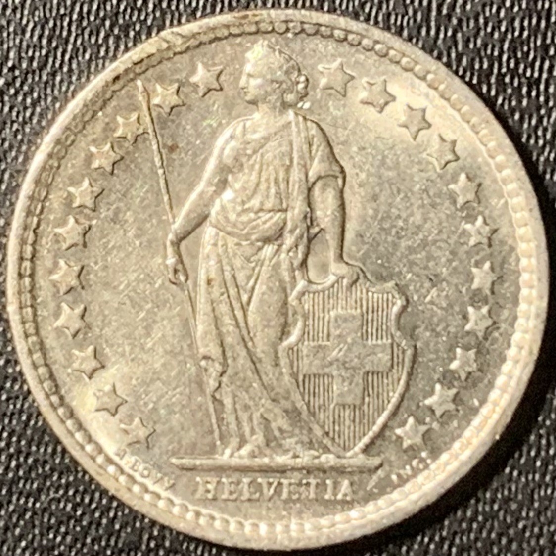 紫瑗钱币——第317期拍卖 瑞士 1959年 赫尔维蒂亚 1/2法郎 2.5克 0.835银 UNC