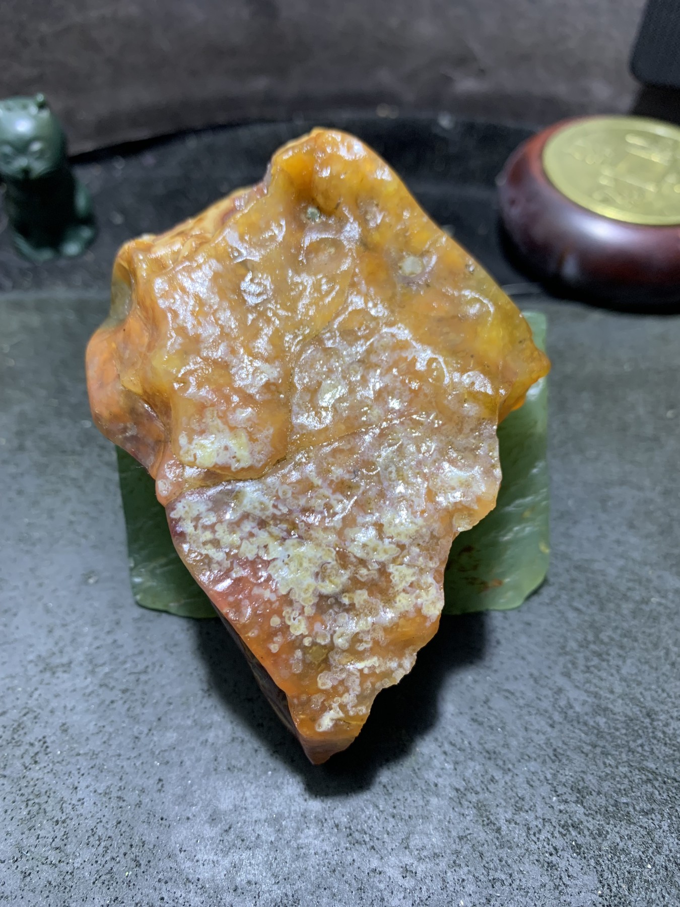 放福利！精美天然高玉化冰皮阿拉善玛瑙原石一颗