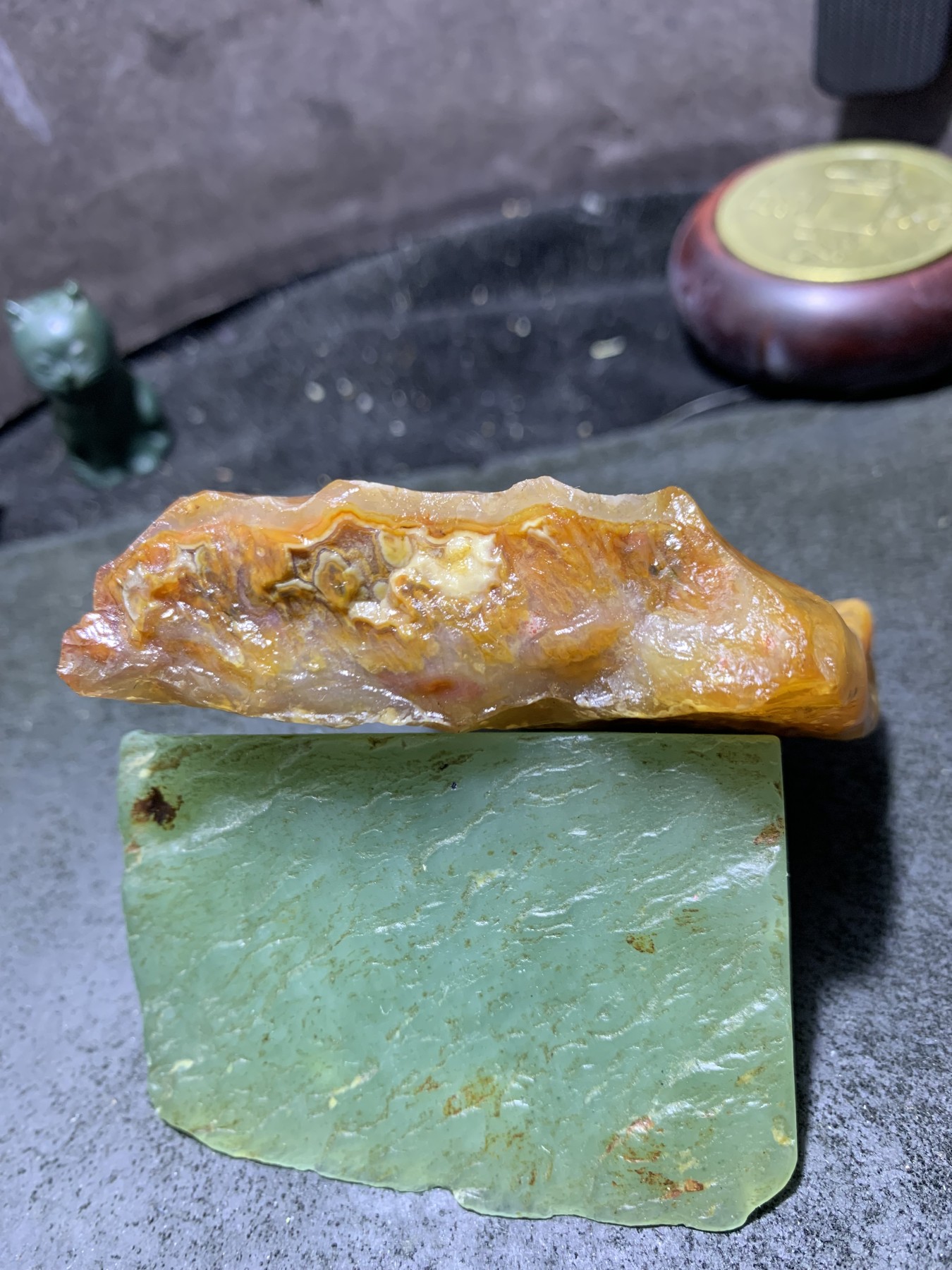 放福利！精美天然高玉化冰皮阿拉善玛瑙原石一颗