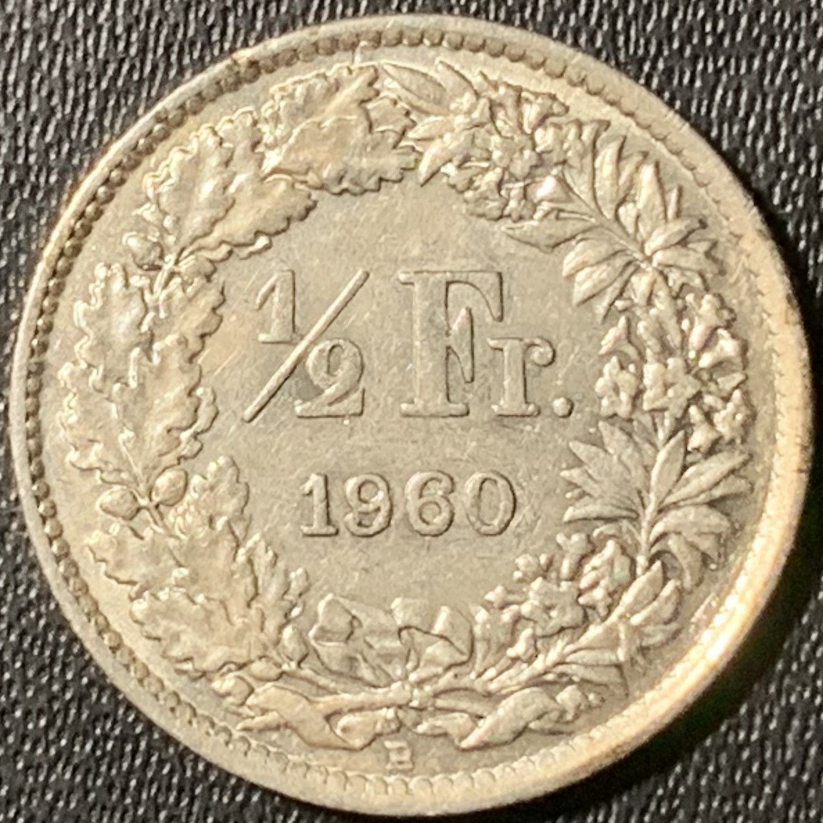 紫瑗钱币——第317期拍卖 瑞士 1960年 赫尔维蒂亚 1/2法郎 2.5克 0.835银 UNC