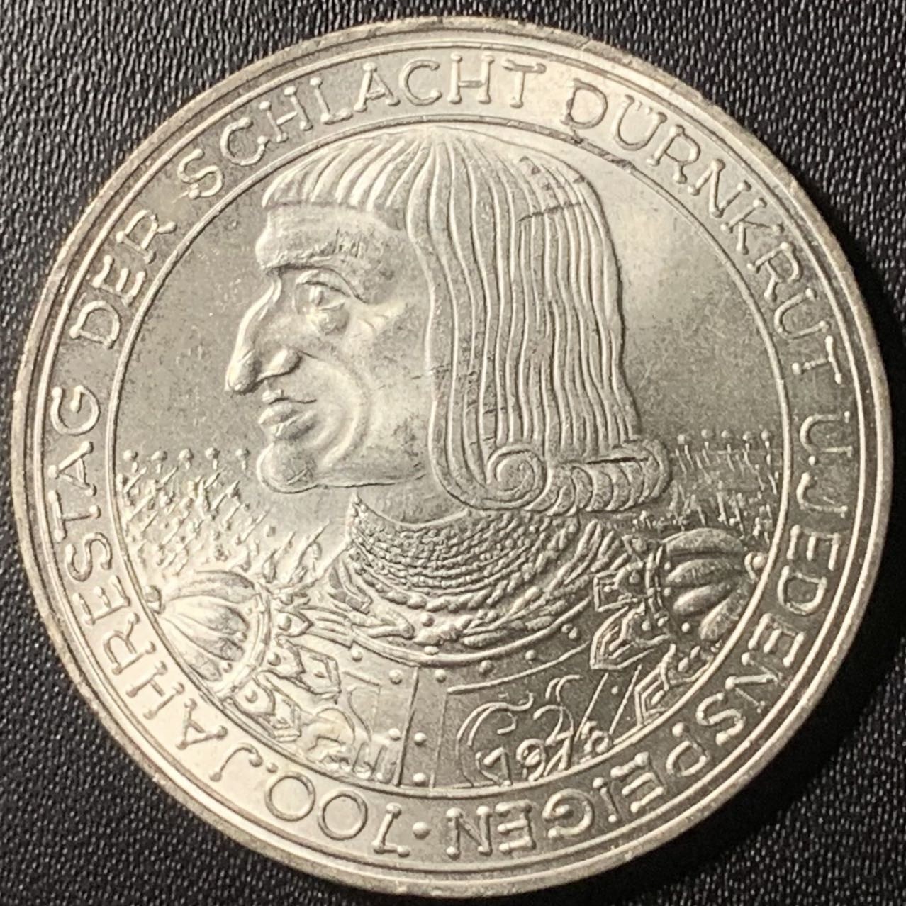 紫瑗钱币——第317期拍卖 奥地利 1978年 迪恩克鲁特战役700周年 100先令 24克 0.64银 UNC
