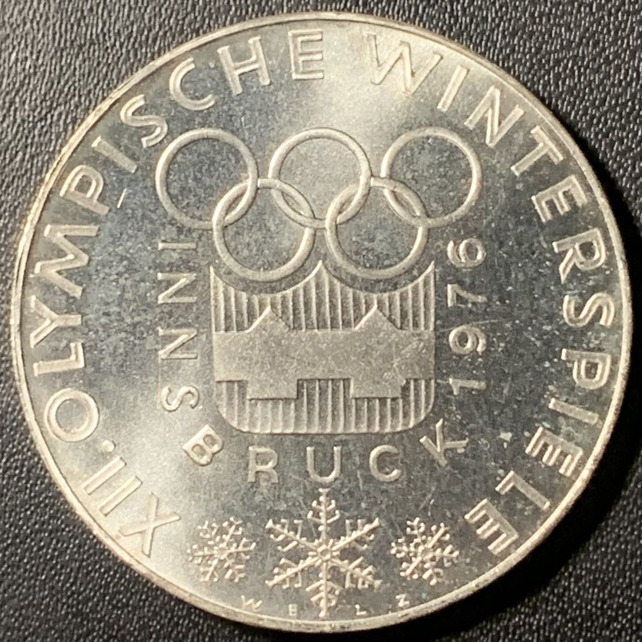 紫瑗钱币——第317期拍卖 奥地利 1976年 因斯布鲁克冬奥运 主会场 100先令 24克 0.64银 UNC
