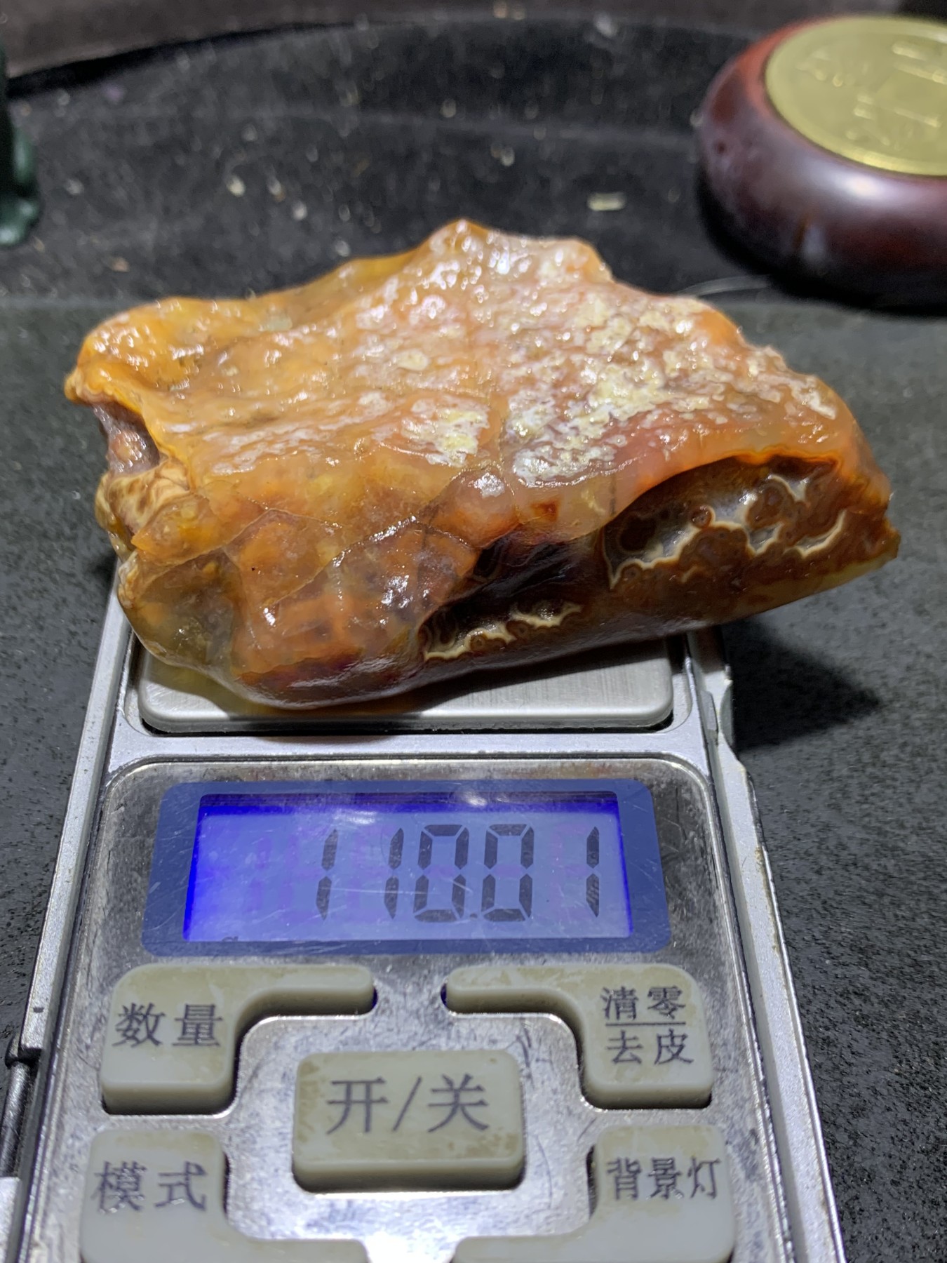 放福利！精美天然高玉化冰皮阿拉善玛瑙原石一颗
