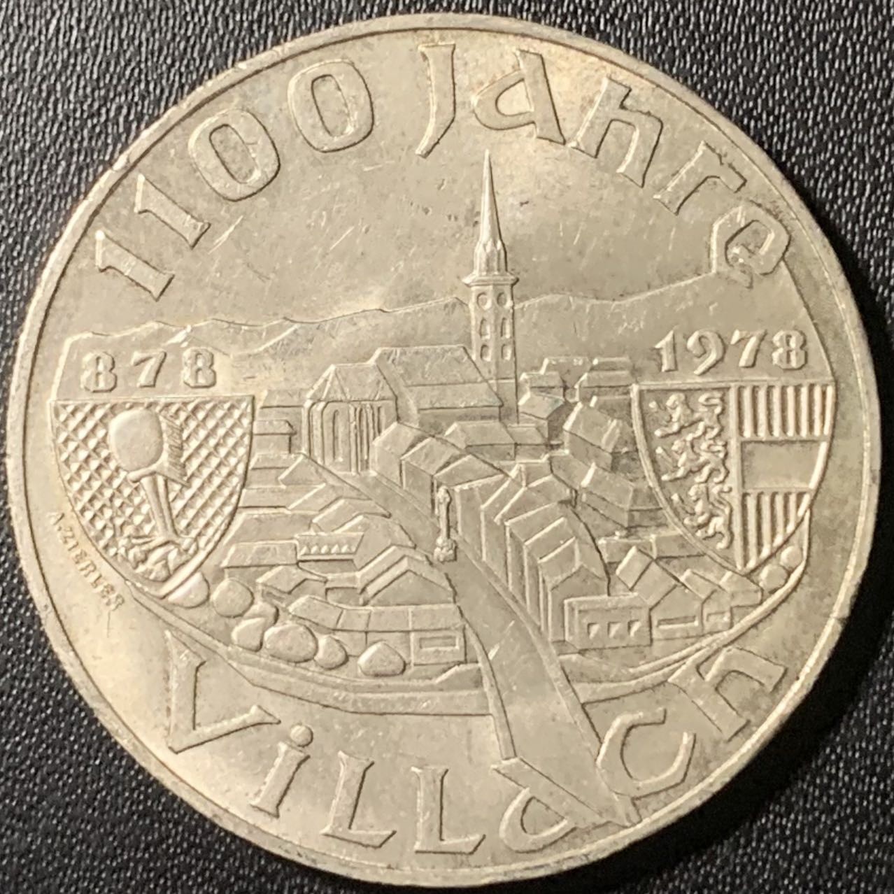 紫瑗钱币——第317期拍卖 奥地利 1978年 维拉奇成立1100周年 100先令 24克 0.64银 UNC