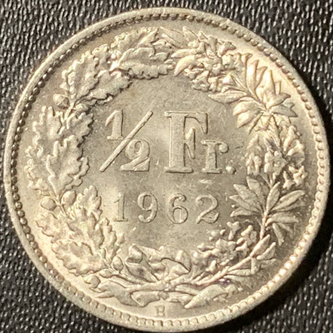 紫瑗钱币——第317期拍卖 瑞士 1962年 赫尔维蒂亚 1/2法郎 2.5克 0.835银 UNC