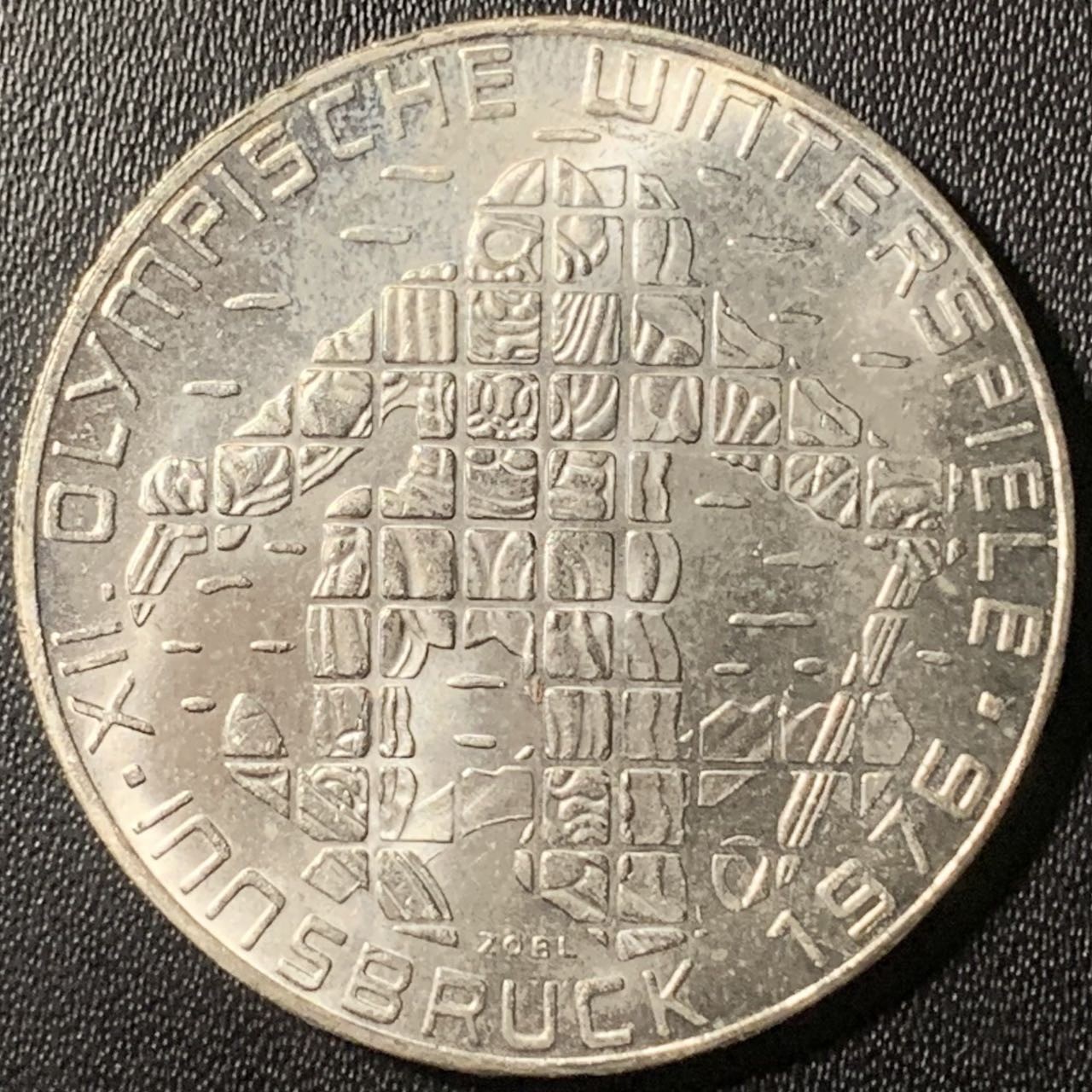 紫瑗钱币——第317期拍卖 奥地利 1976年 因斯布鲁克冬奥运 滑雪 100先令 24克 0.64银 UNC