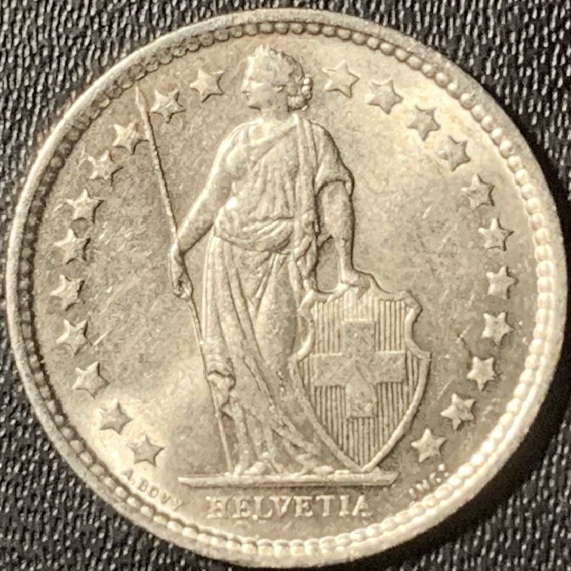 紫瑗钱币——第317期拍卖 瑞士 1962年 赫尔维蒂亚 1/2法郎 2.5克 0.835银 UNC