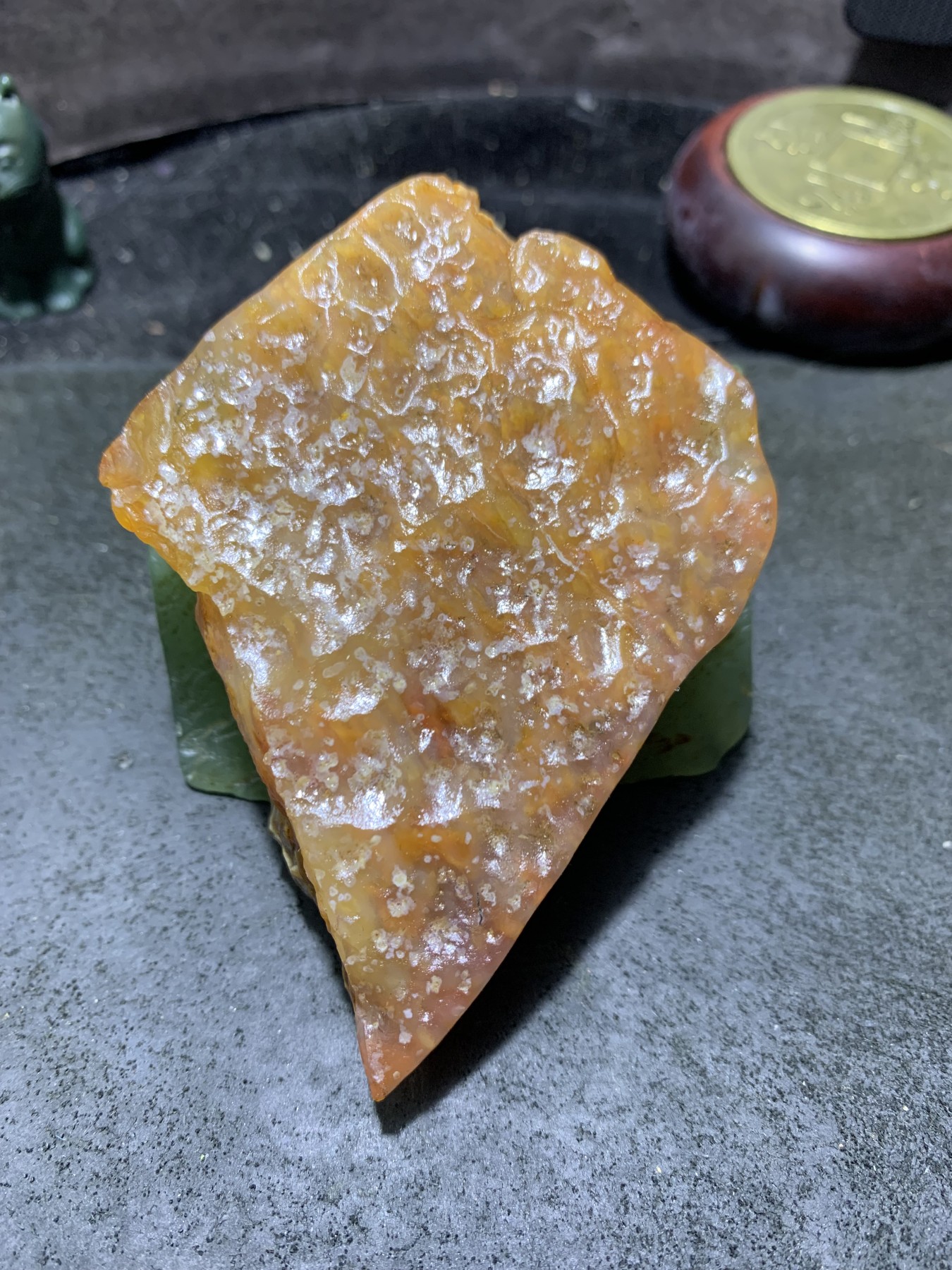 放福利！精美天然高玉化冰皮阿拉善玛瑙原石一颗