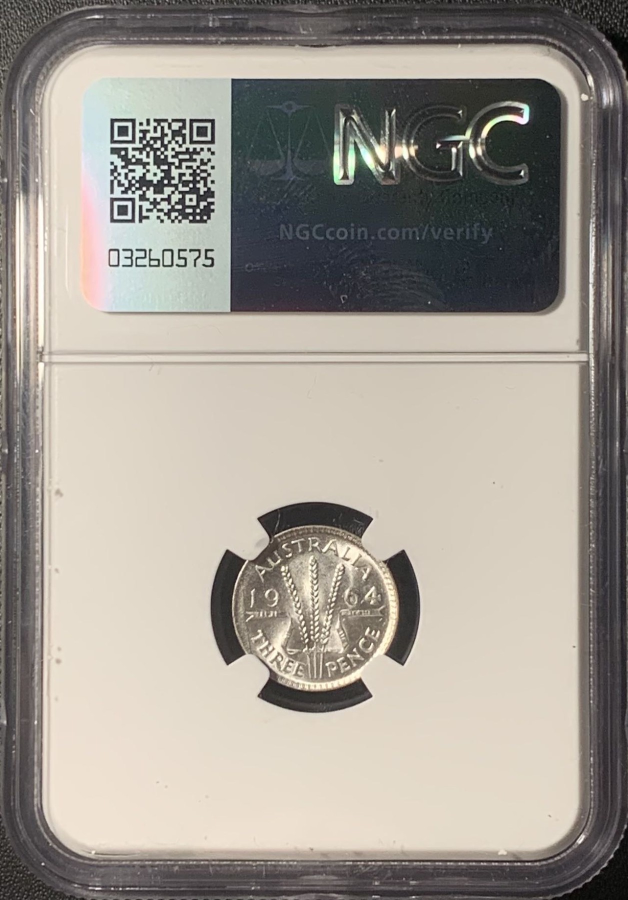 紫瑗钱币——第317期拍卖 澳大利亚 1964年 伊丽莎白二世 3便士 银币 NGC MS65