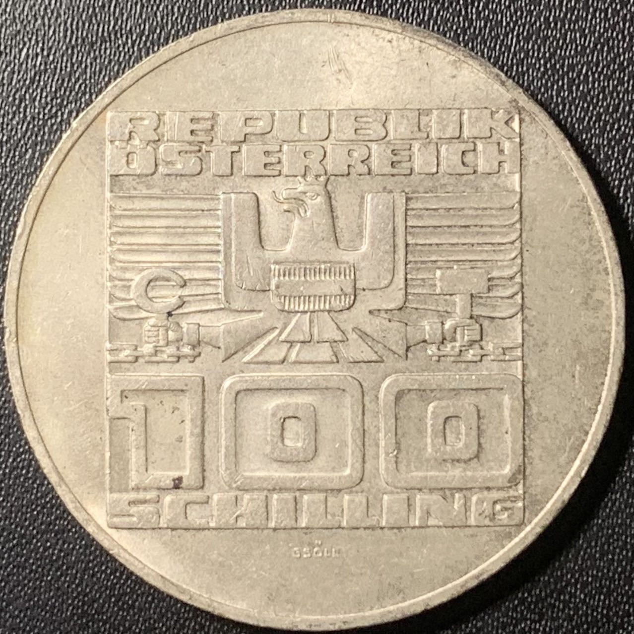紫瑗钱币——第317期拍卖 奥地利 1978年 维拉奇成立1100周年 100先令 24克 0.64银 UNC