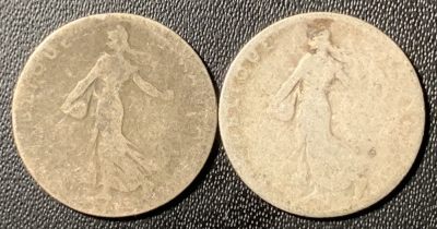 紫瑗钱币——第317期拍卖 - 法国 1898年 播种女神 50分 2枚一组 共5克 0.835银