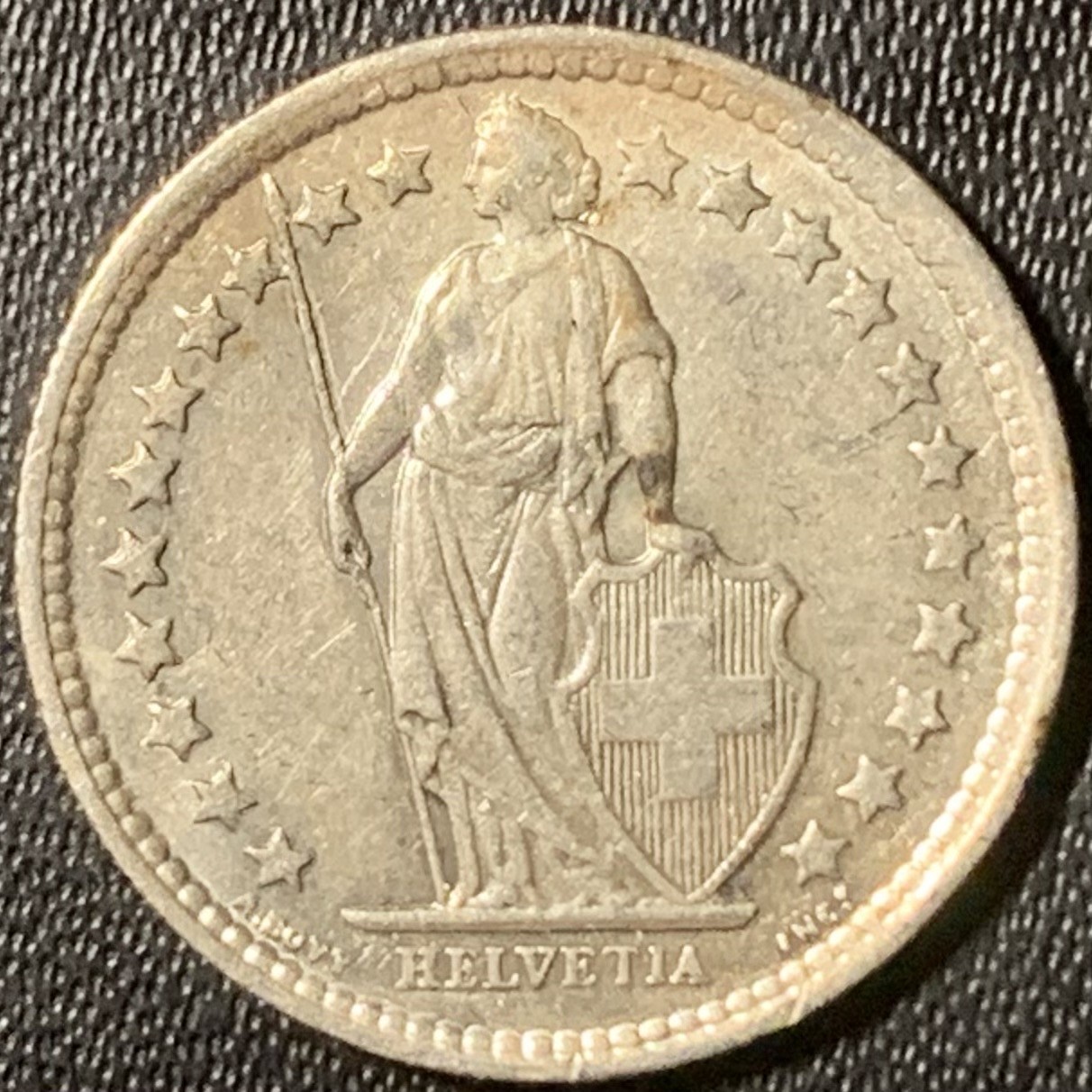 紫瑗钱币——第317期拍卖 瑞士 1960年 赫尔维蒂亚 1/2法郎 2.5克 0.835银 UNC