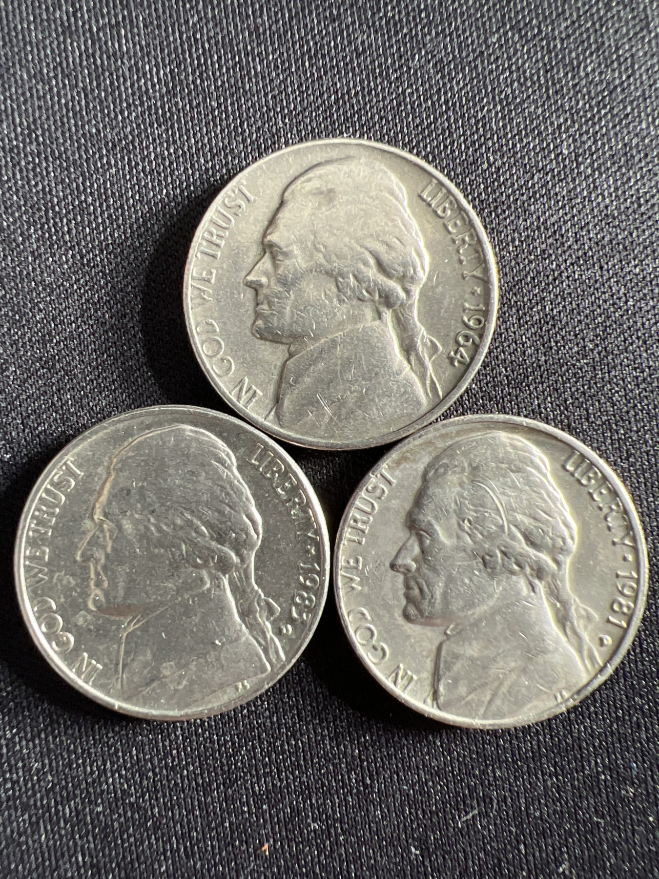 第432期 硬币专场 （无押金，捡漏，全场20包邮，偏远地区除外，接收代拍业务） 美国五美分三枚