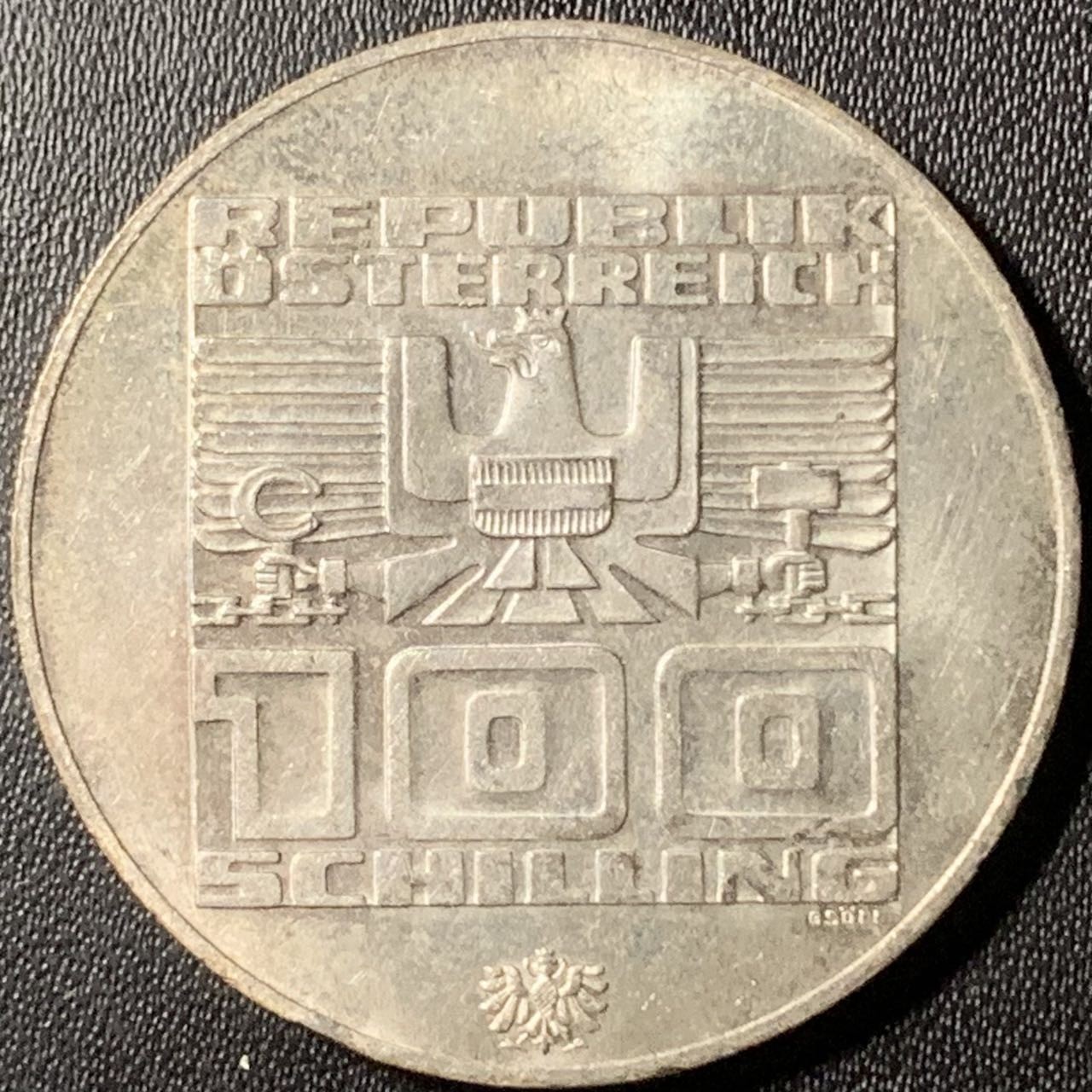 紫瑗钱币——第317期拍卖 奥地利 1976年 因斯布鲁克冬奥运 主会场 100先令 24克 0.64银 UNC