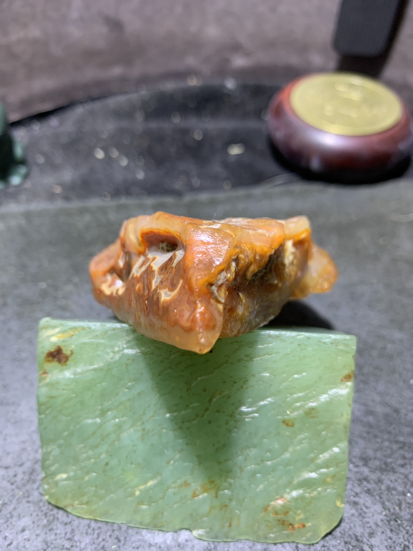 放福利！精美天然高玉化冰皮阿拉善玛瑙原石一颗