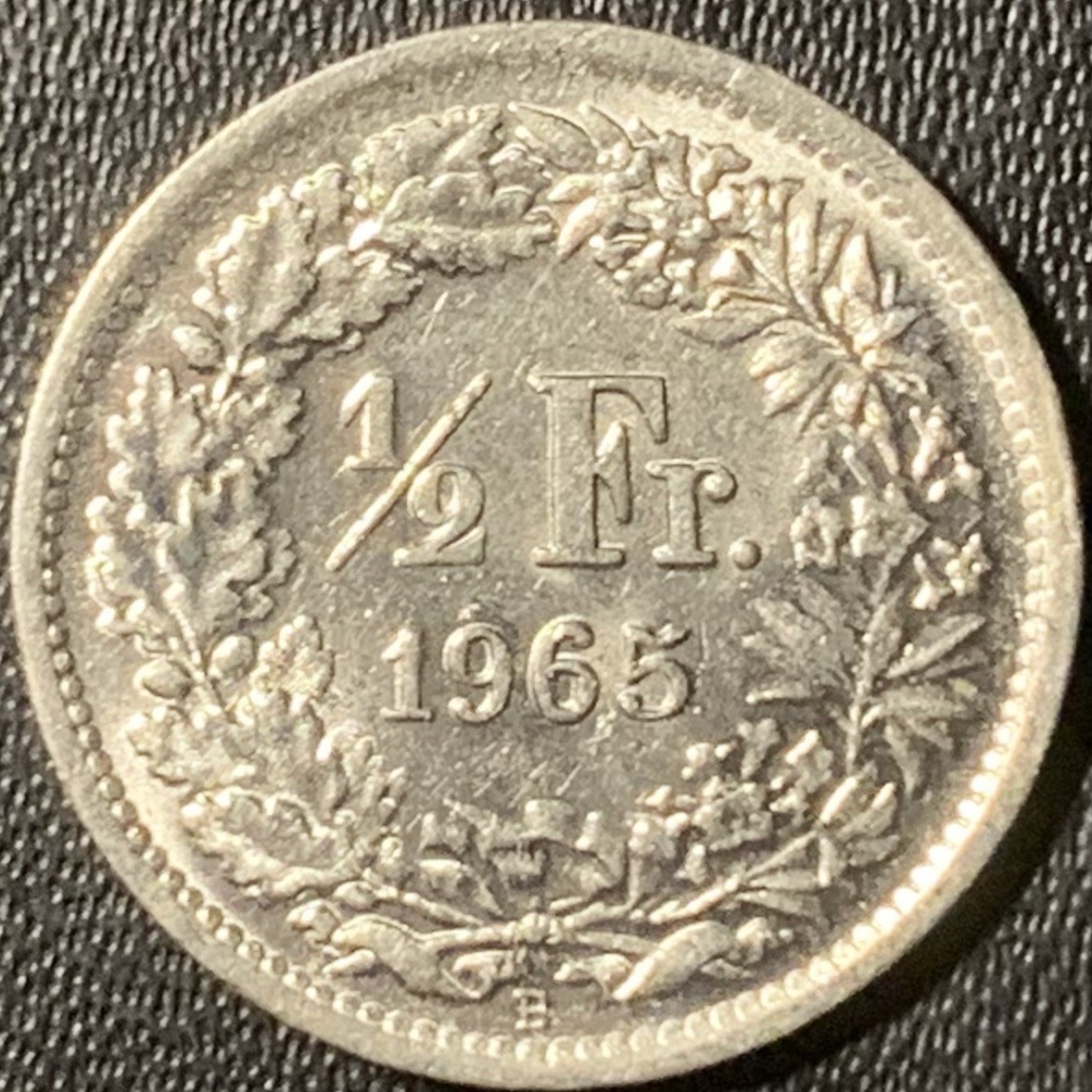 紫瑗钱币——第317期拍卖 瑞士 1965年 赫尔维蒂亚 1/2法郎 2.5克 0.835银 UNC