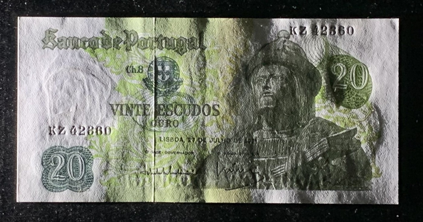 紫瑗钱币——第318期拍卖—纸币场 葡萄牙 1971年 加西亚·德·奥尔塔 20埃斯库多 UNC-