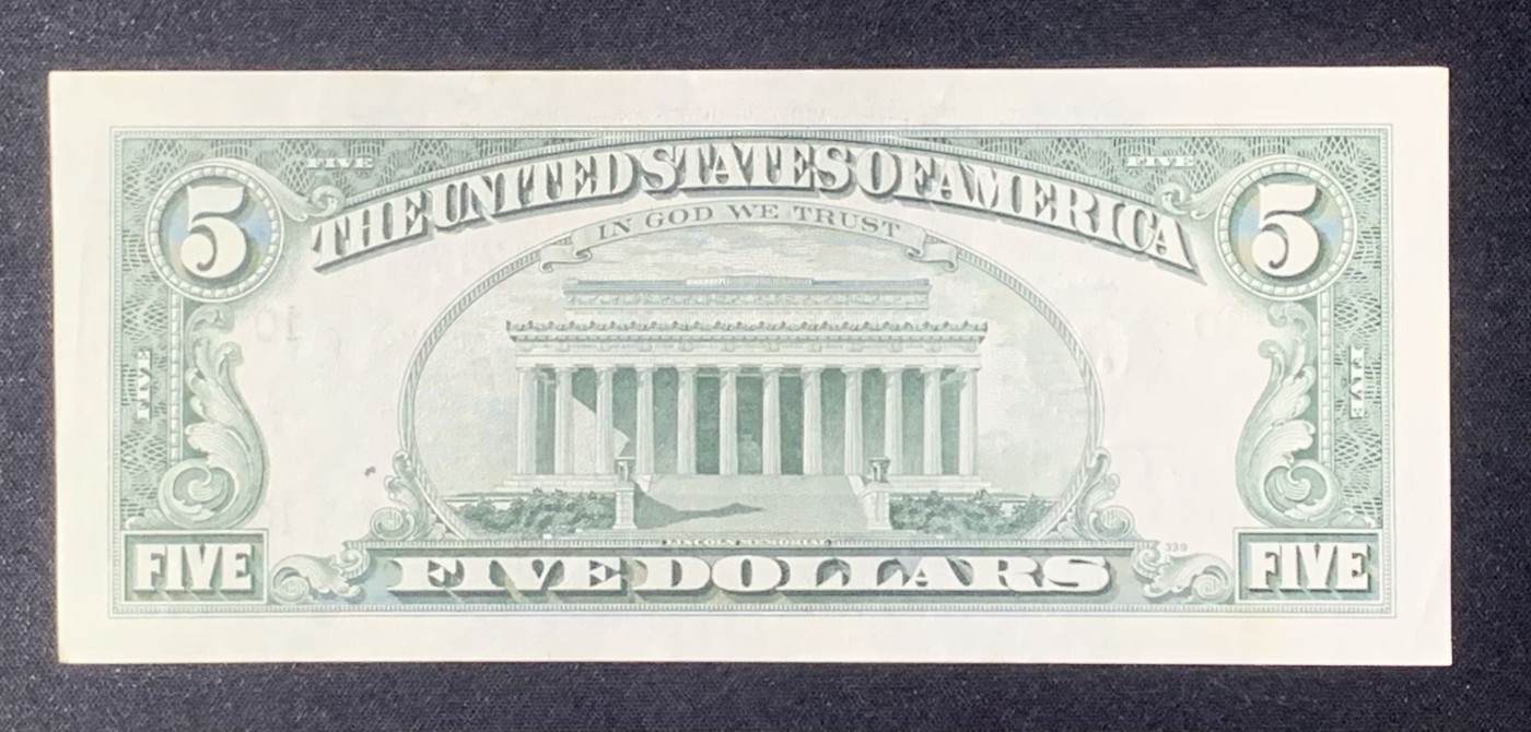 紫瑗钱币——第318期拍卖—纸币场 美国 1988年 J版 亚伯拉罕·林肯 5美元 小头版 UNC-