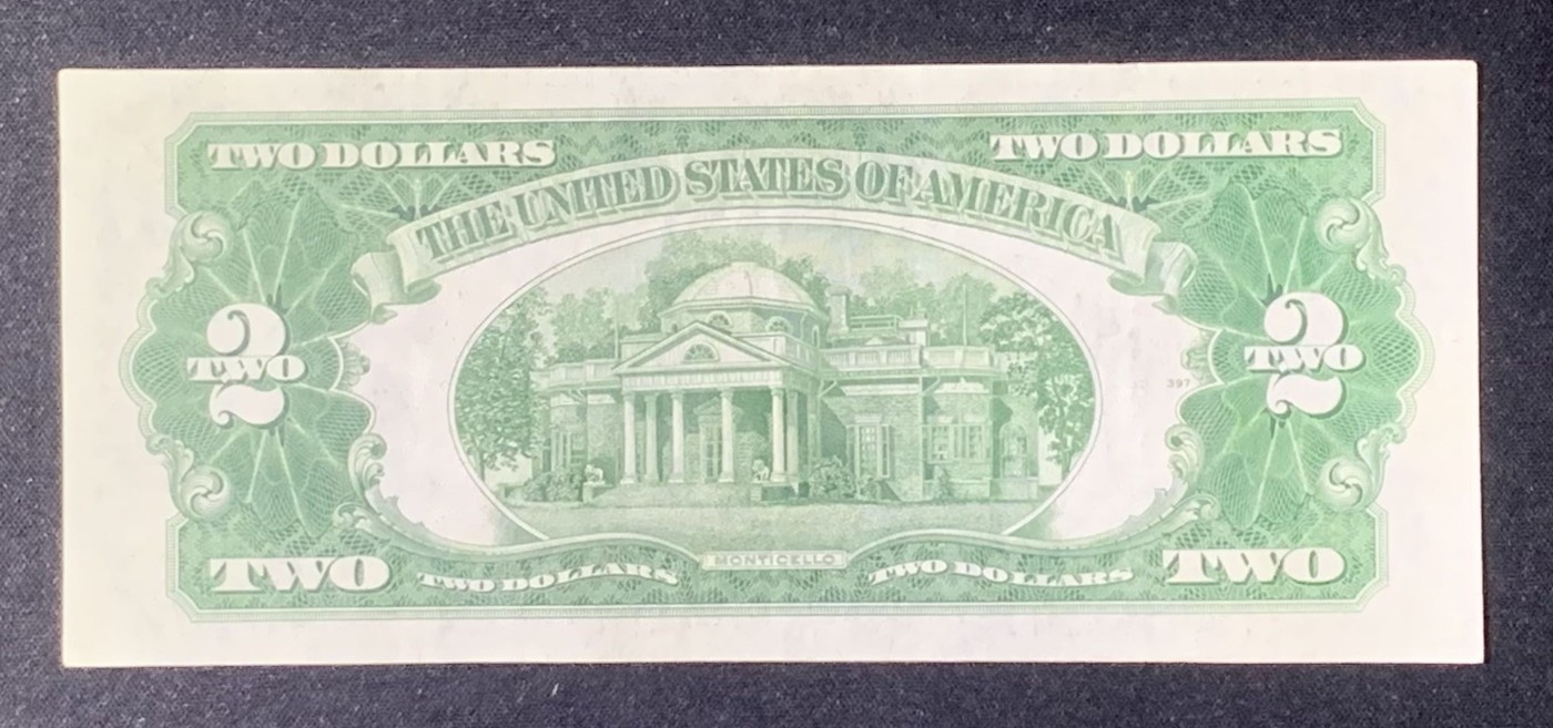 紫瑗钱币——第318期拍卖—纸币场 美国 1953年 无序列 托马斯·杰斐逊 2美元 红印 政府券 流通品