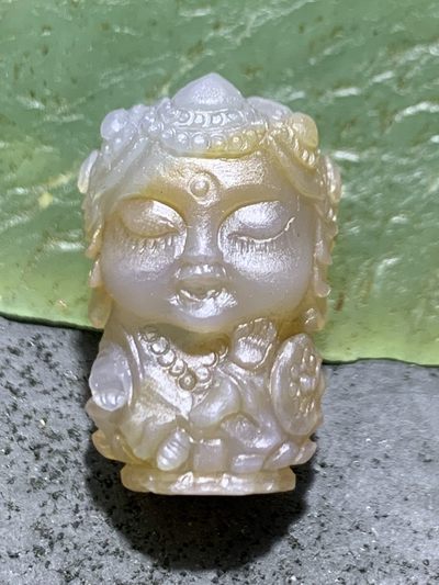 精美亚光高玉化巴西玛瑙手工满工雕刻宝宝菩萨珠子（吊坠）一个！ - 精美亚光高玉化巴西玛瑙手工满工雕刻宝宝菩萨珠子（吊坠）一个！