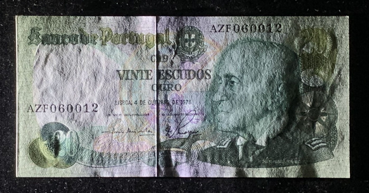 紫瑗钱币——第318期拍卖—纸币场 葡萄牙 1978年 10月4日 海军上将加戈·库蒂尼奥 20埃斯库多 UNC