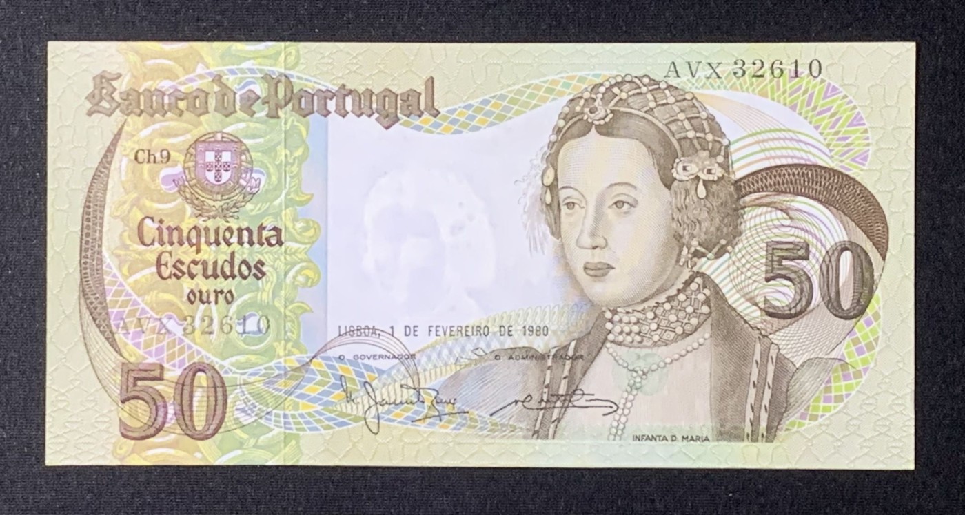 紫瑗钱币——第318期拍卖—纸币场 葡萄牙 1980年 2月1日 多纳玛利亚 50埃斯库多 UNC