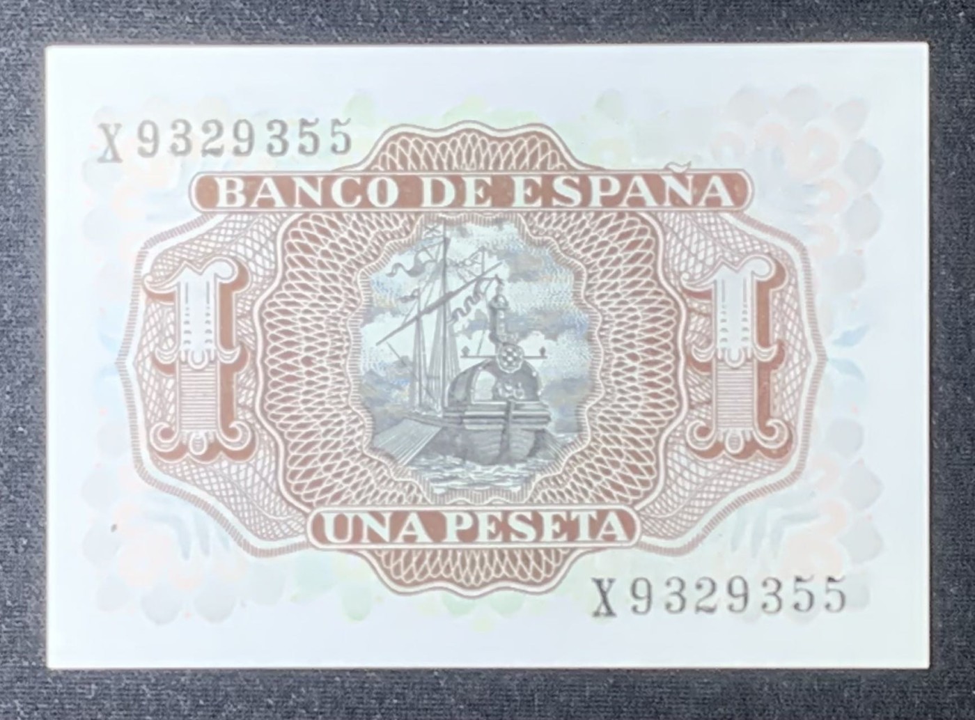 紫瑗钱币——第318期拍卖—纸币场 【双尾5】西班牙 1953年 圣克鲁斯侯爵 阿尔瓦罗·德·巴赞 1比塞塔 (P-144a）